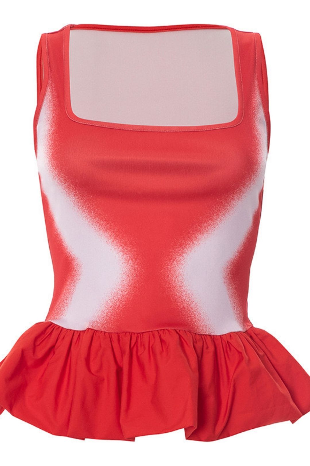 Sexy New U-collar Contrast Color Flounces Sexy Vest T-shirt