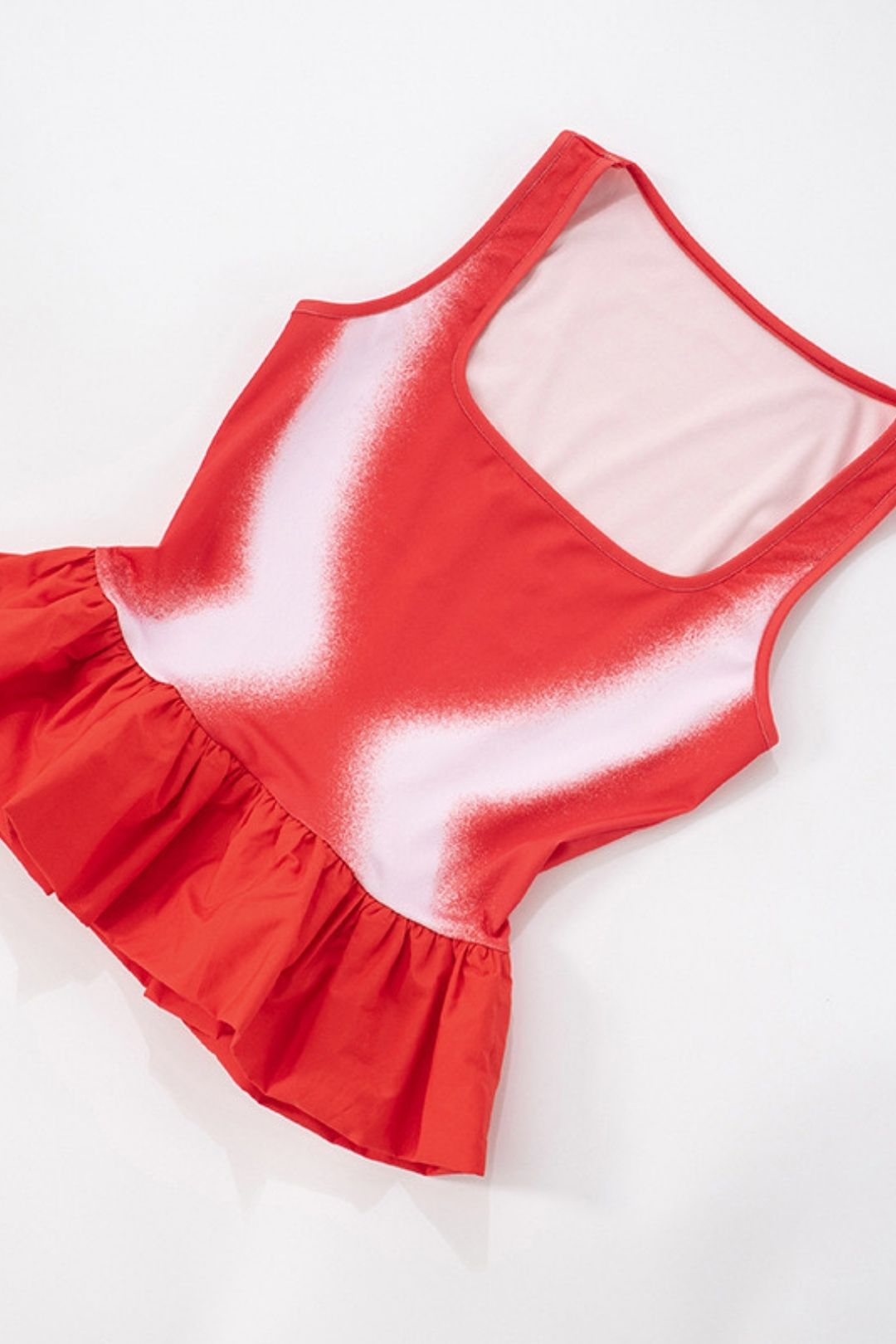 Sexy New U-collar Contrast Color Flounces Sexy Vest T-shirt