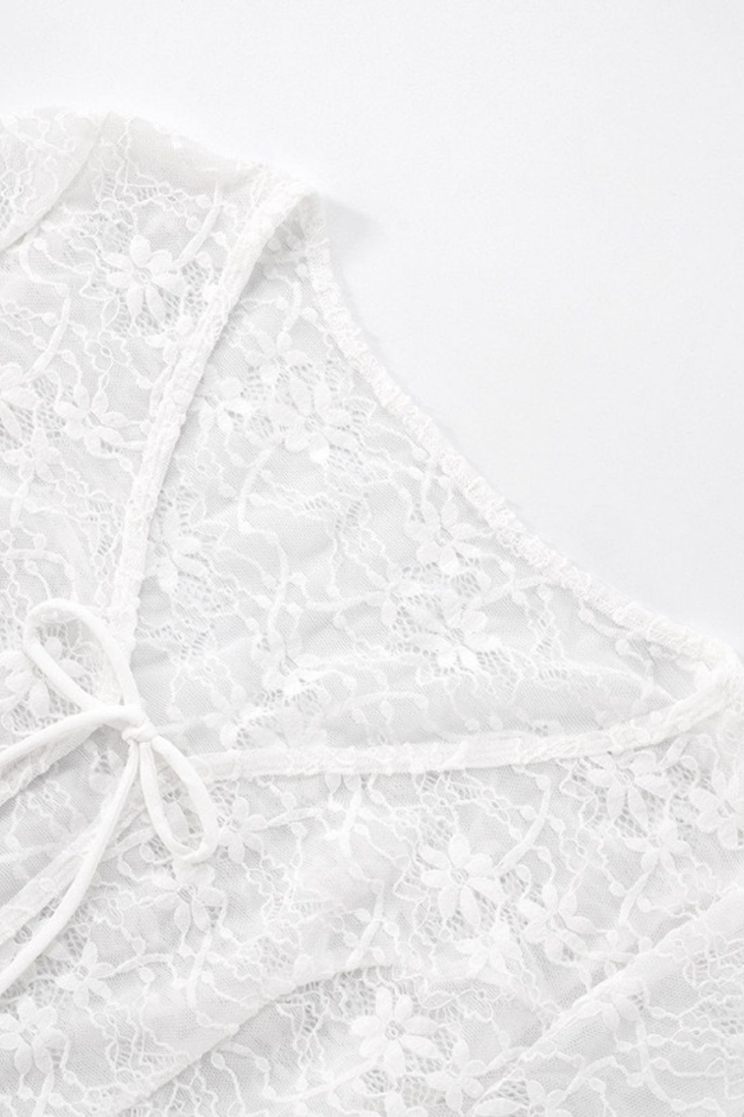 Pure Color Lace Sexy Long-Sleeved Outer Shirt Tops