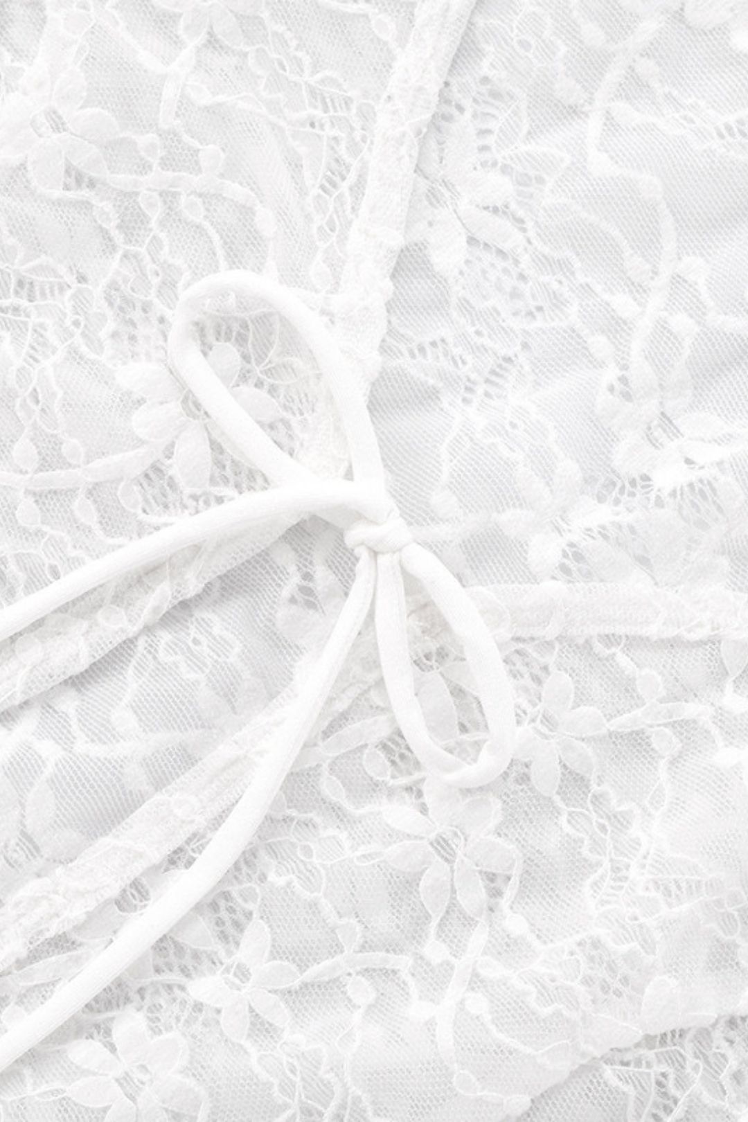 Pure Color Lace Sexy Long-Sleeved Outer Shirt Tops