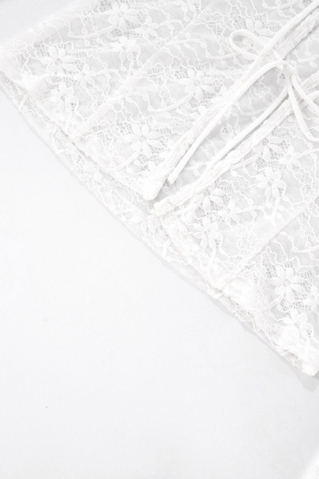 Pure Color Lace Sexy Long-Sleeved Outer Shirt Tops