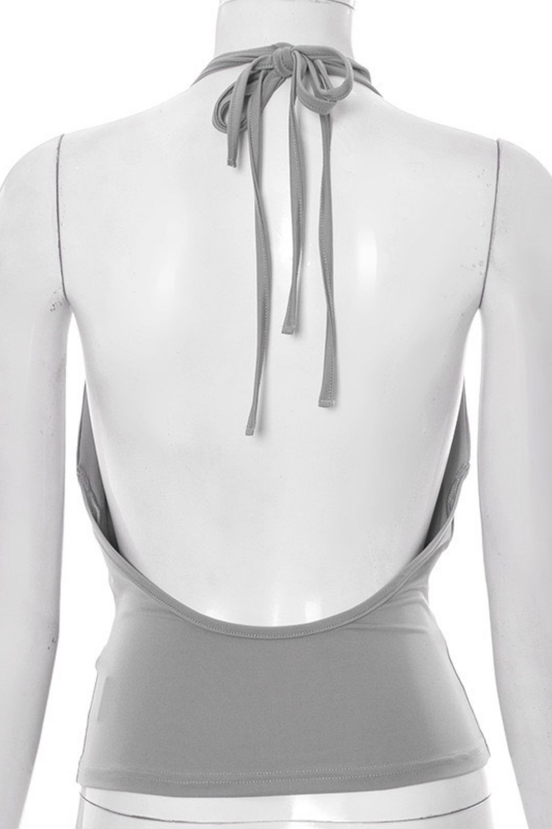 New Pure Color V Neck Halter Strap Backless Vest Top T-Shirt