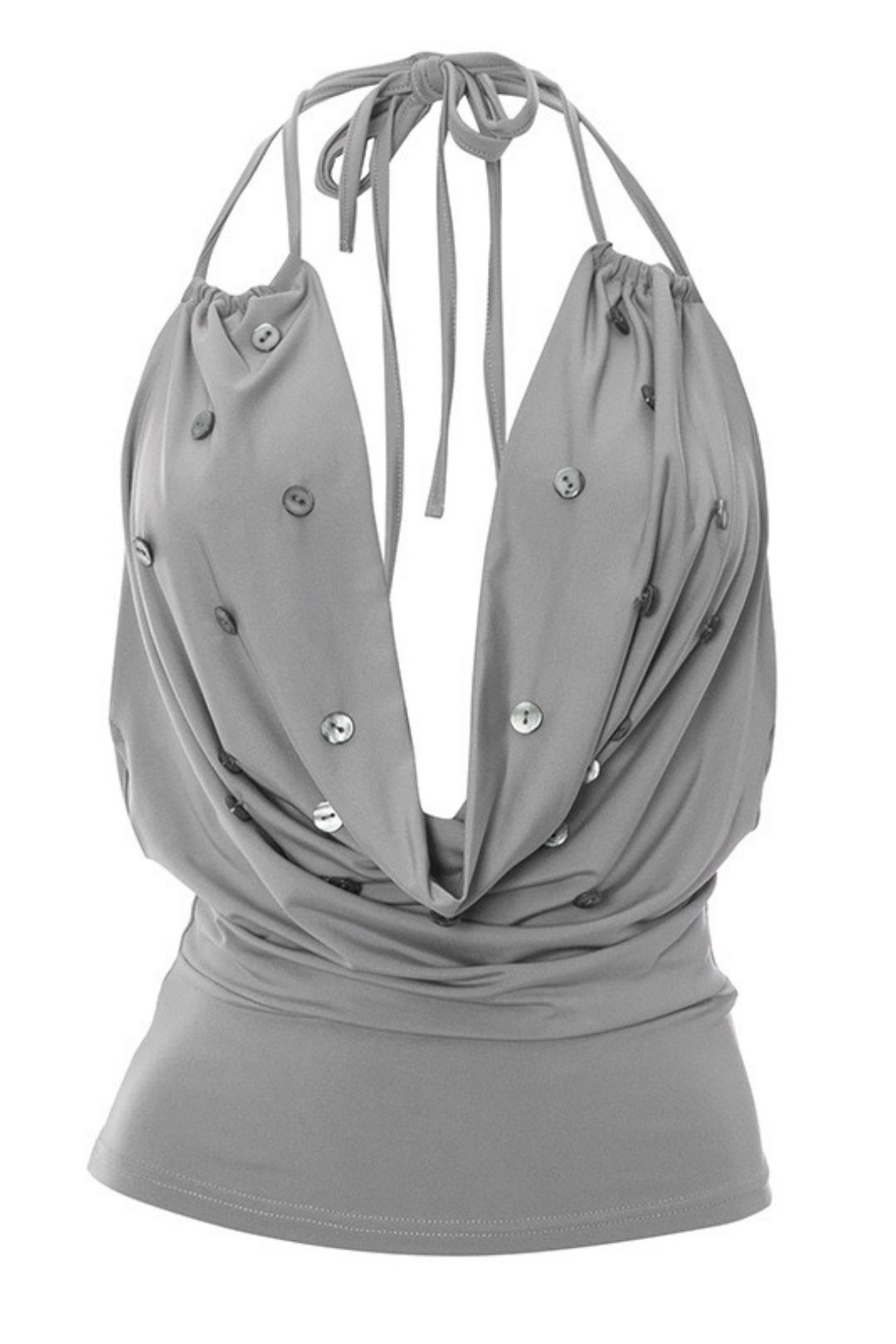 New Pure Color V Neck Halter Strap Backless Vest Top T-Shirt