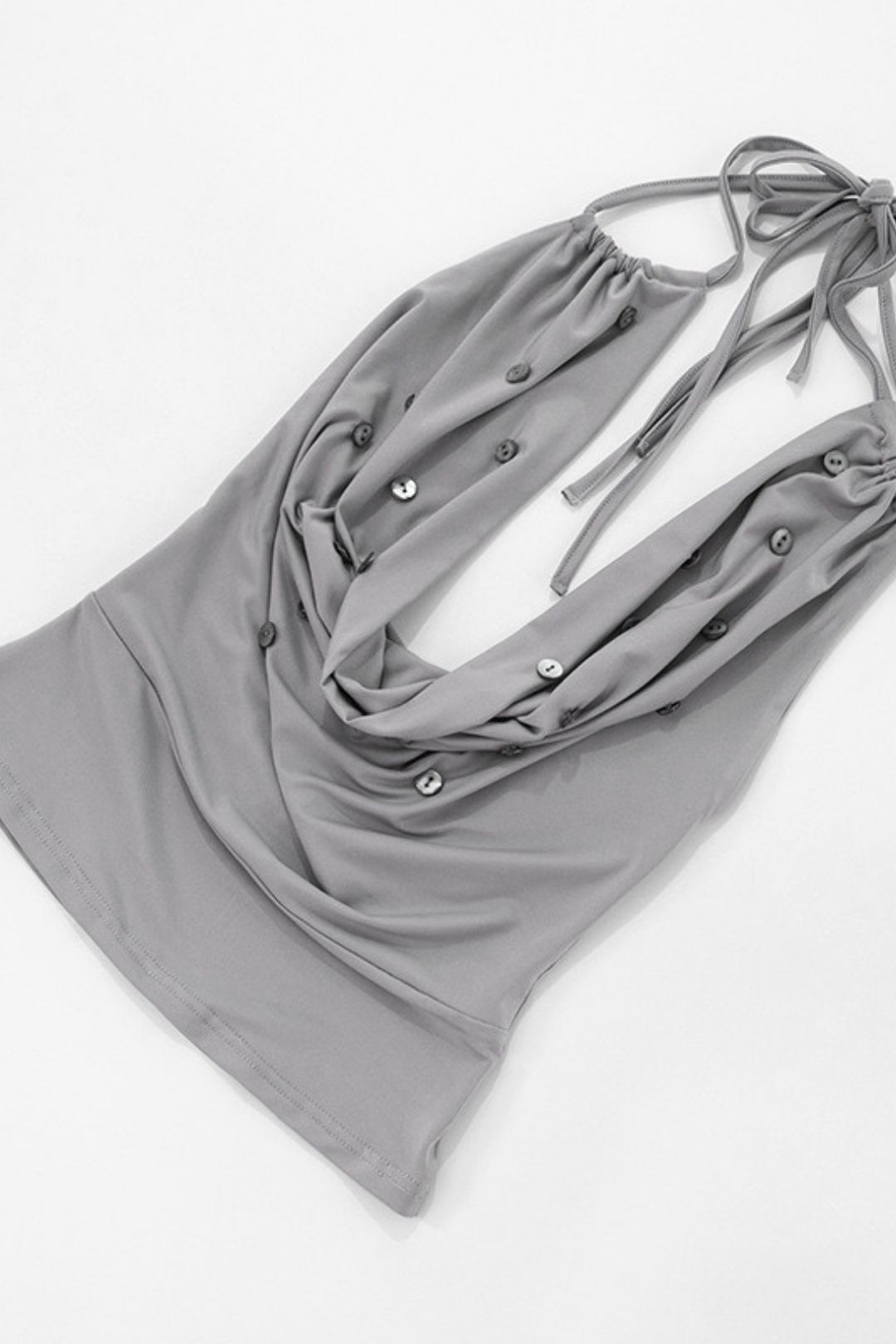 New Pure Color V Neck Halter Strap Backless Vest Top T-Shirt