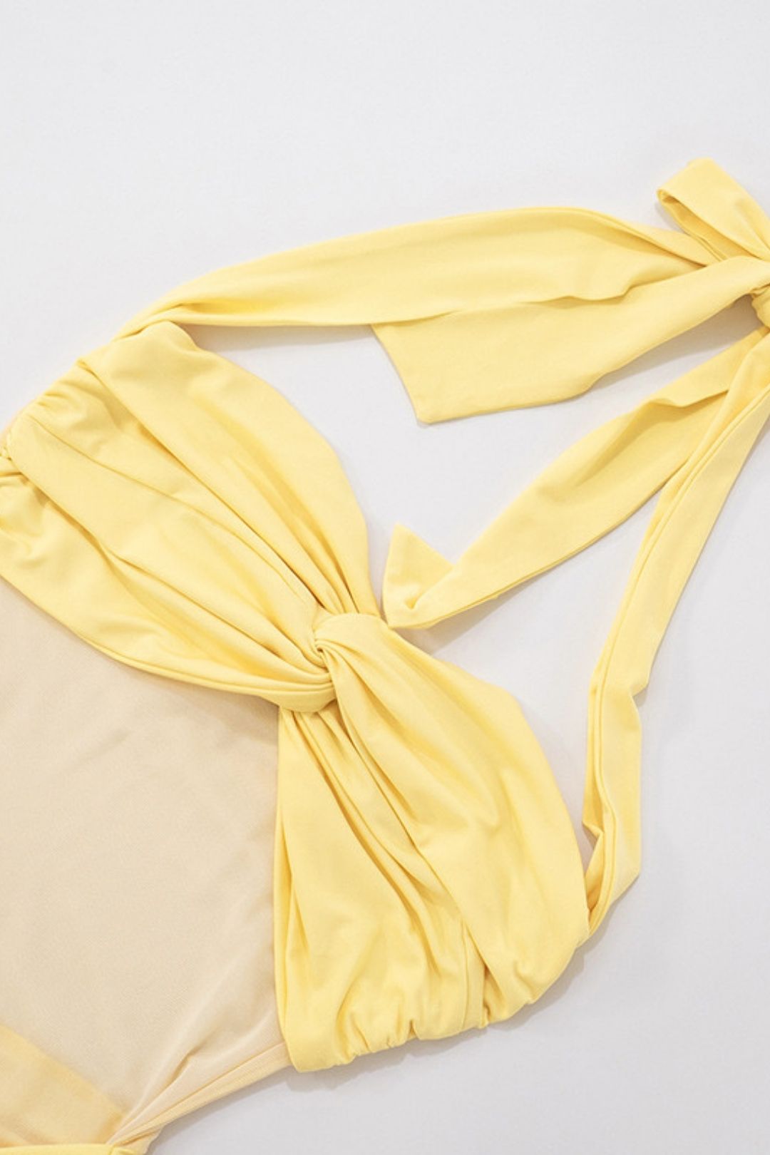 New Solid Pure Color Halter Mesh Tight Splicing Dress