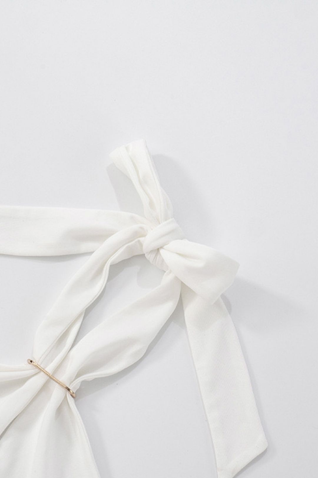 New Solid Pure Color Metal Ring Backless T-Shirt