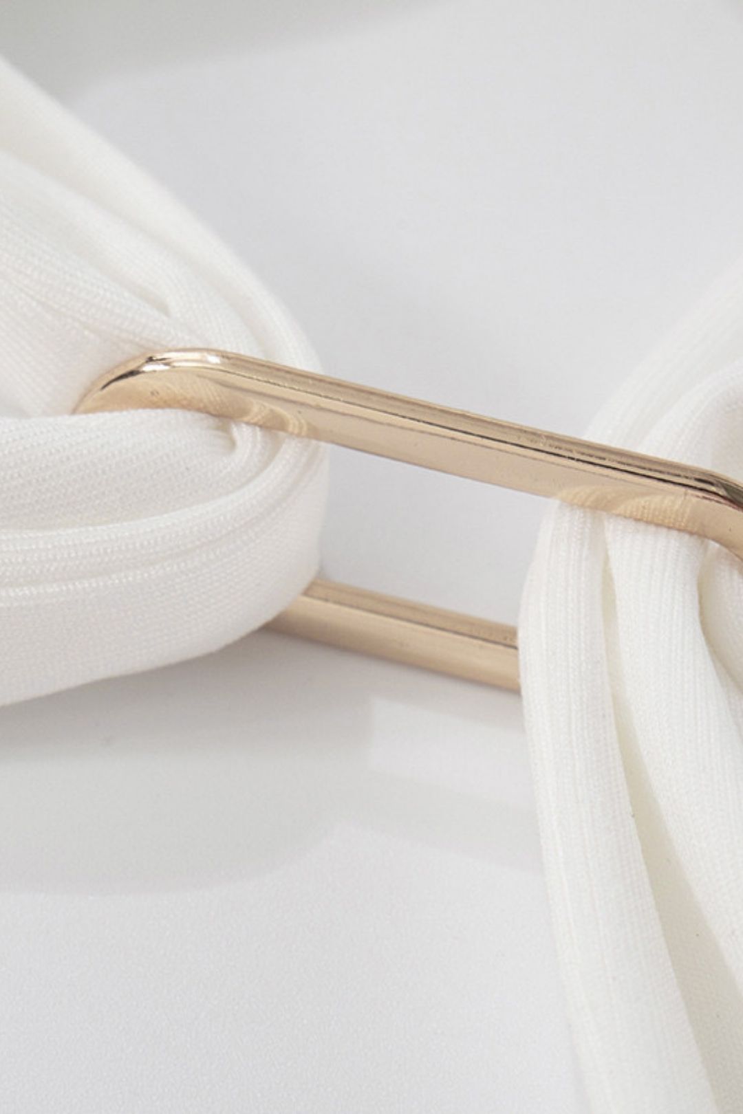 New Solid Pure Color Metal Ring Backless T-Shirt