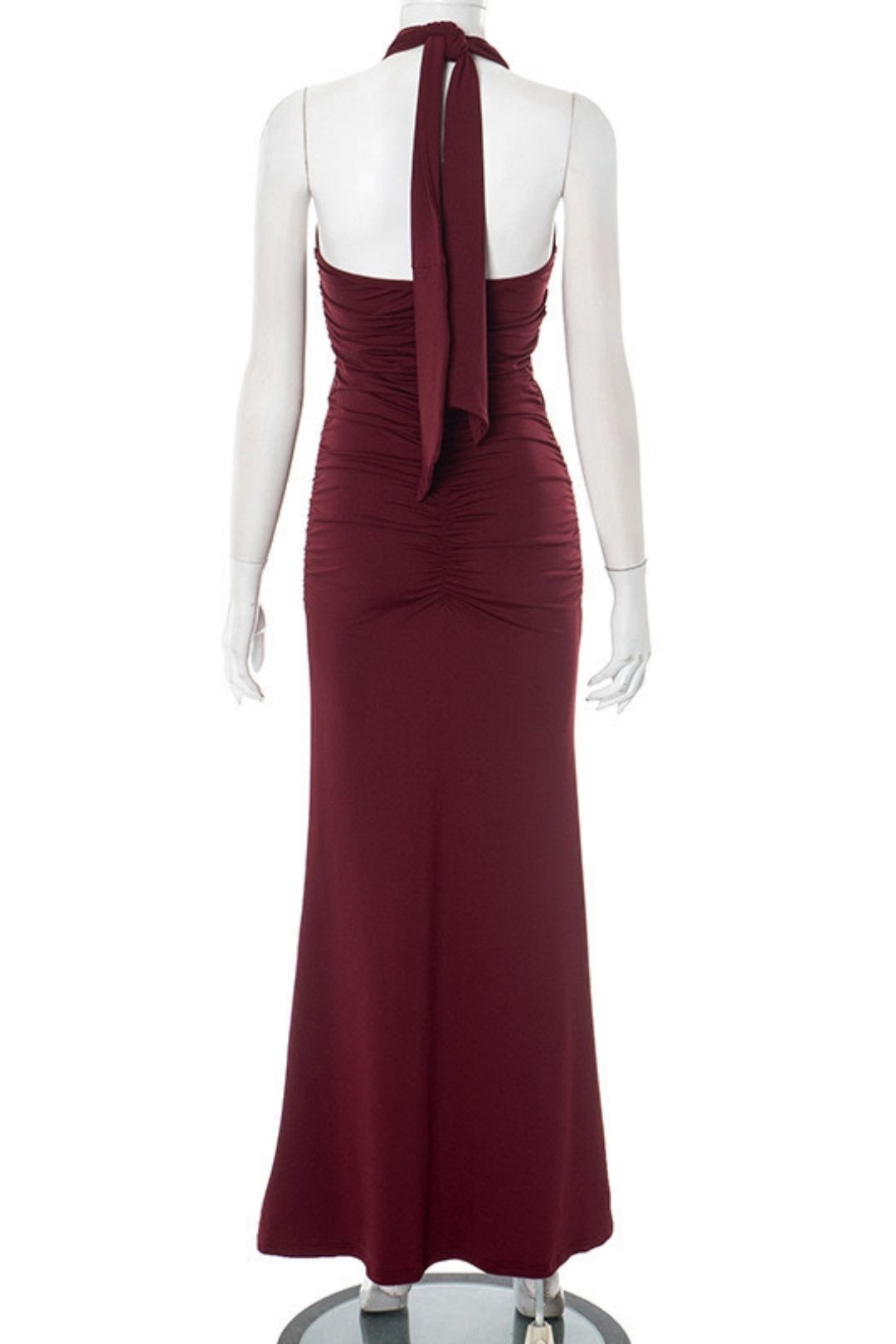 Summer New Solid Color Hanging Neck Backless Tulle Sexy Dress