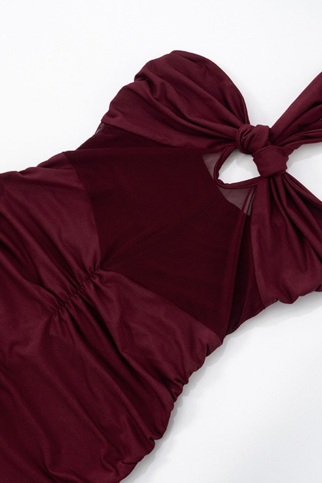 Summer New Solid Color Hanging Neck Backless Tulle Sexy Dress