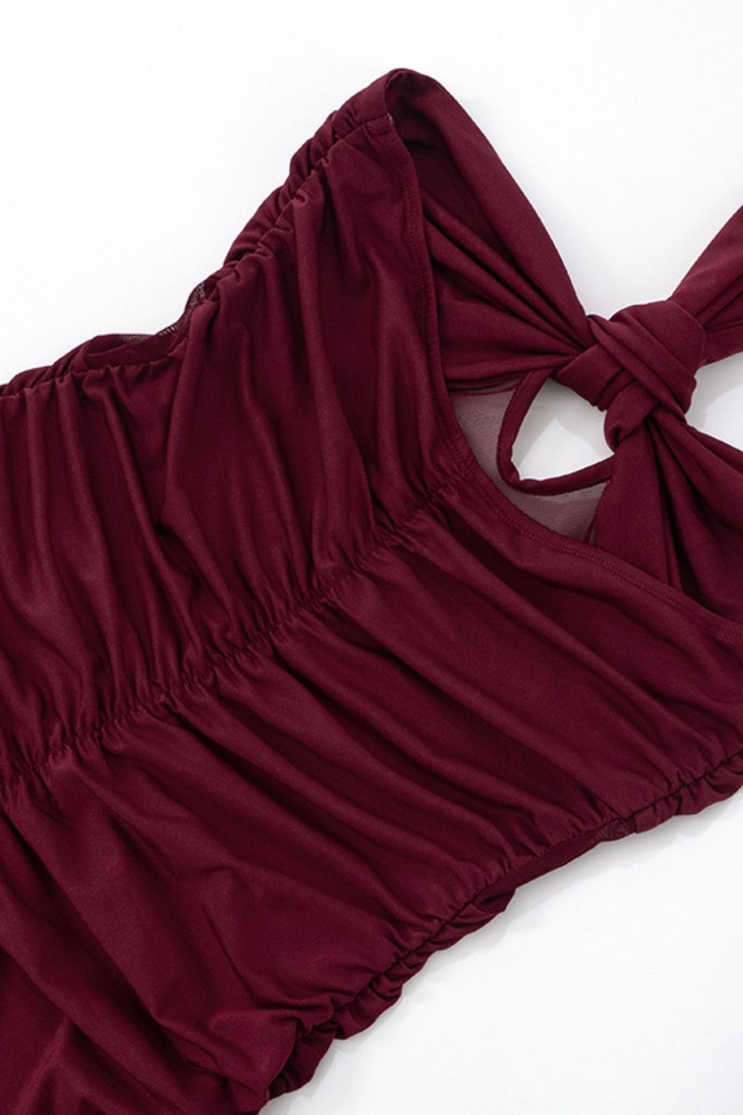 Summer New Solid Color Hanging Neck Backless Tulle Sexy Dress