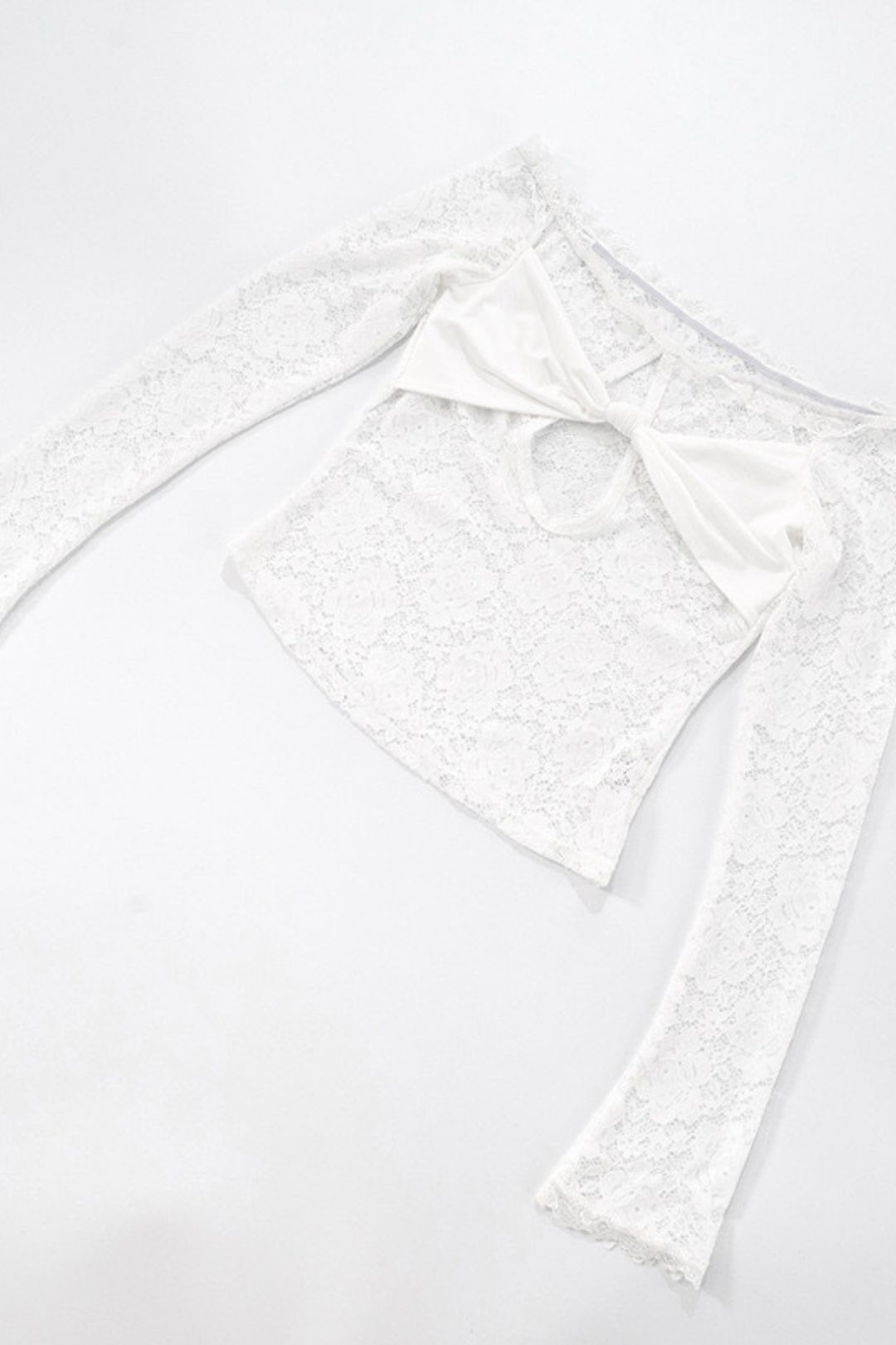 Summer Amazon One-Shoulder Lace Tube Top Cut Out Splicing Short Top