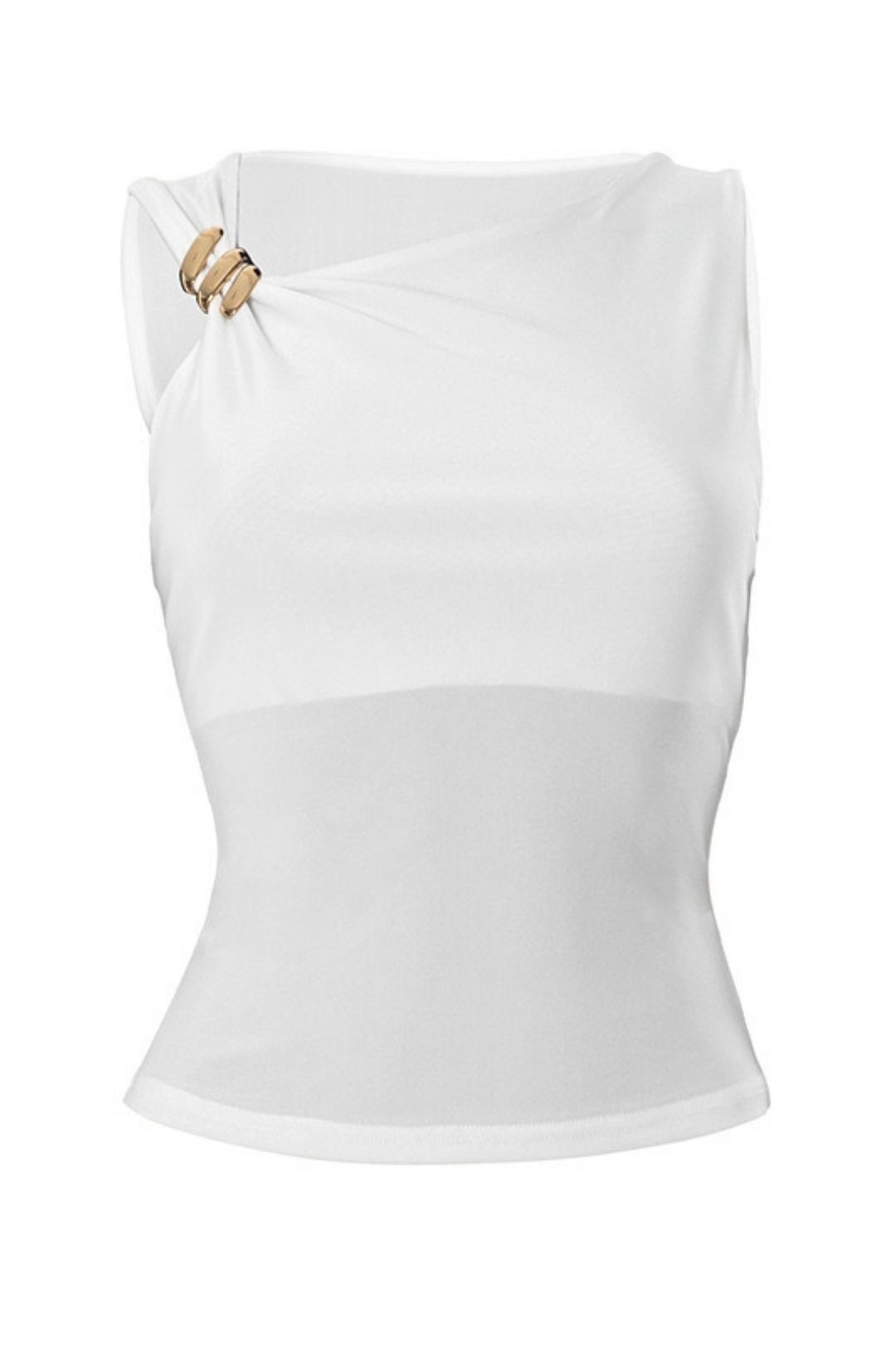 Summer Amazon New Shoulder Collar Metal Decorated Slim-fit Vest