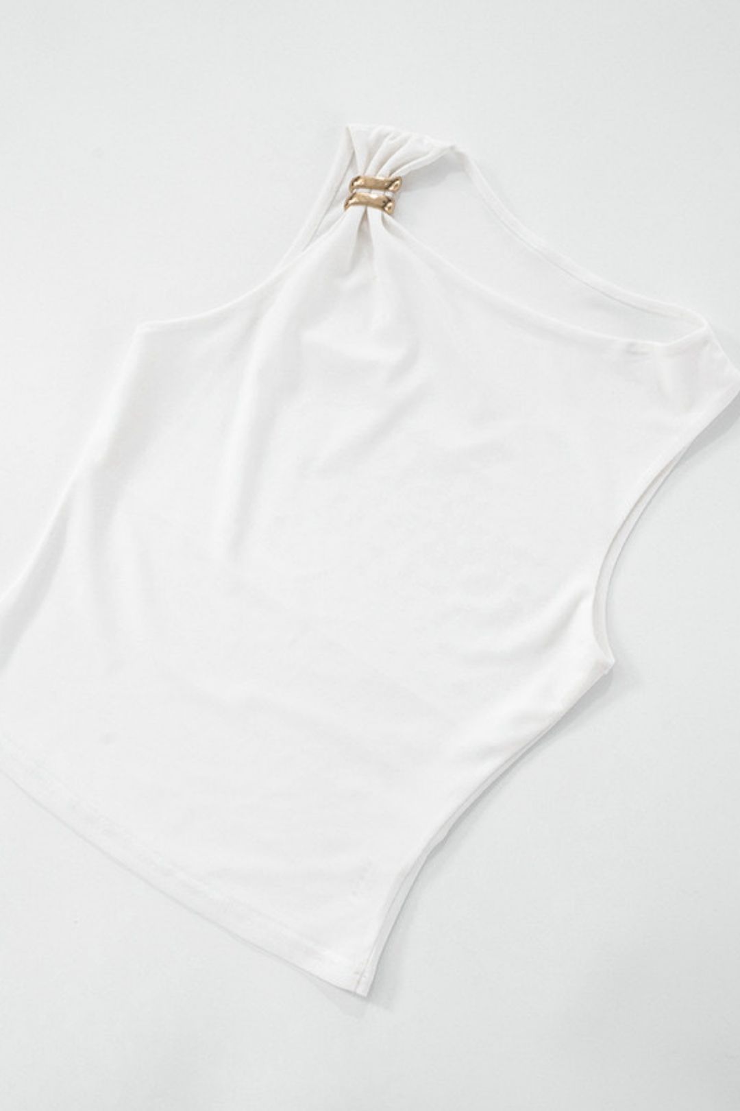 Summer Amazon New Shoulder Collar Metal Decorated Slim-fit Vest