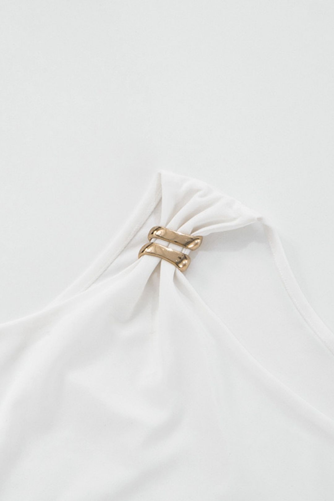 Summer Amazon New Shoulder Collar Metal Decorated Slim-fit Vest