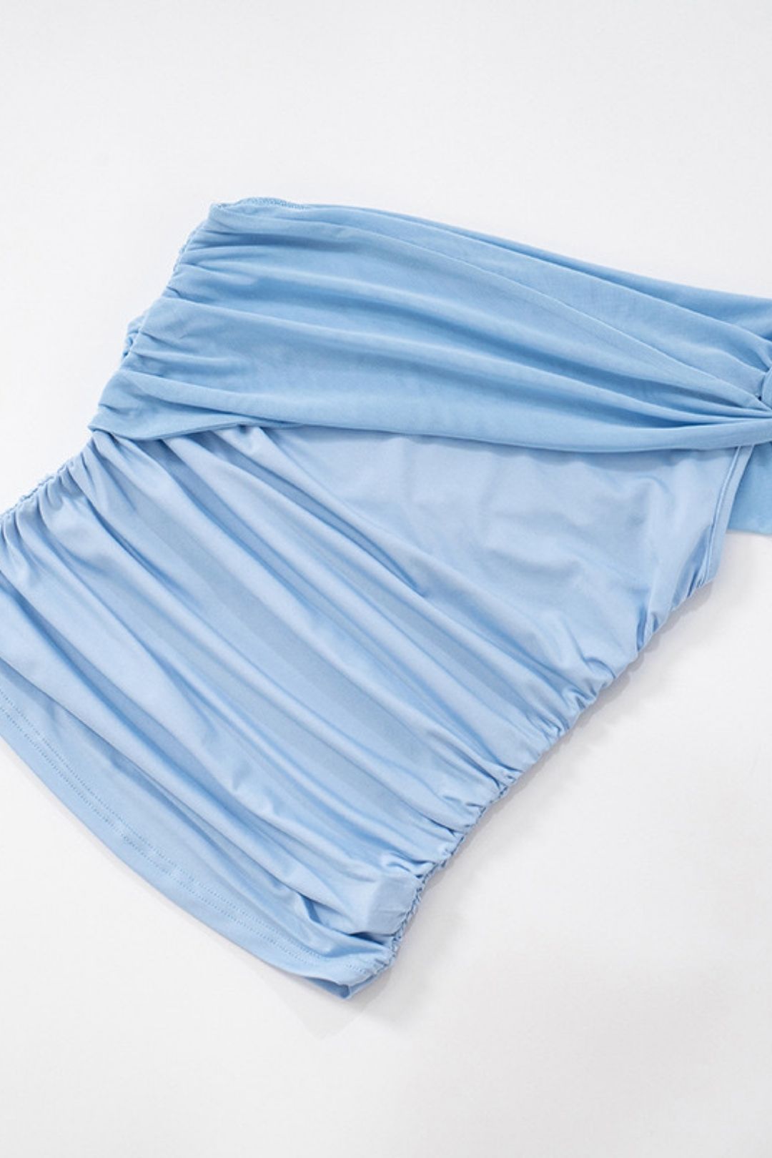 Summer Amazon New Pure Color Oblique Shoulder Tie Mesh Vest T-Shirt