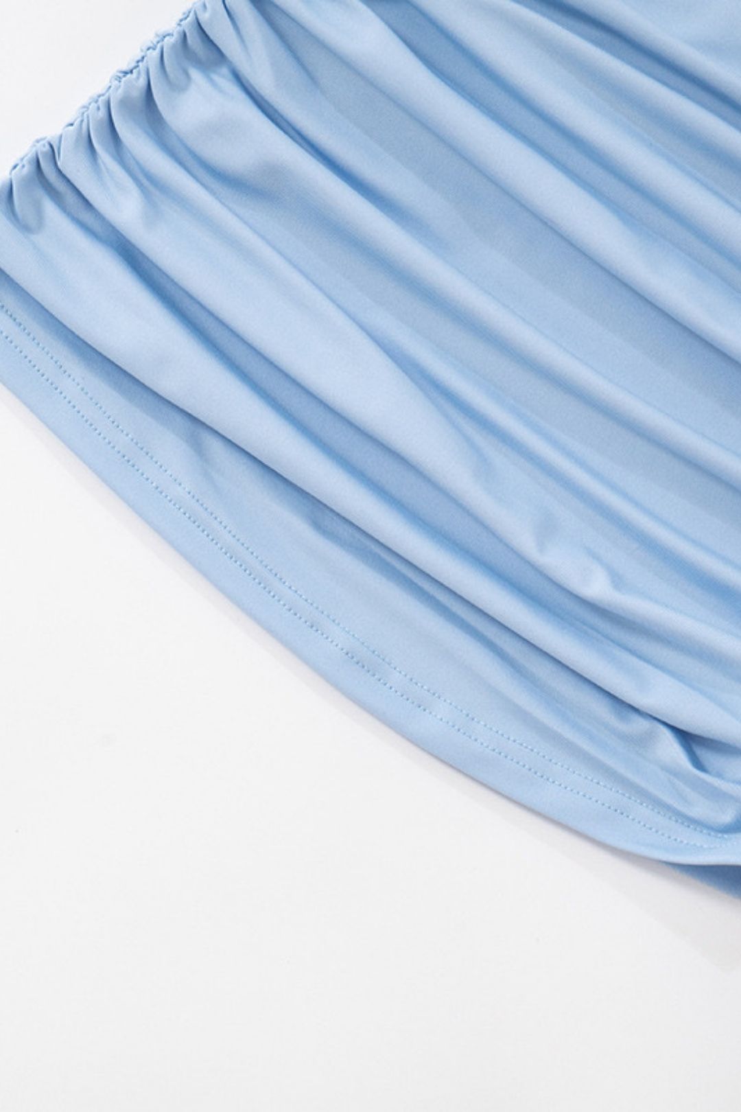 Summer Amazon New Pure Color Oblique Shoulder Tie Mesh Vest T-Shirt