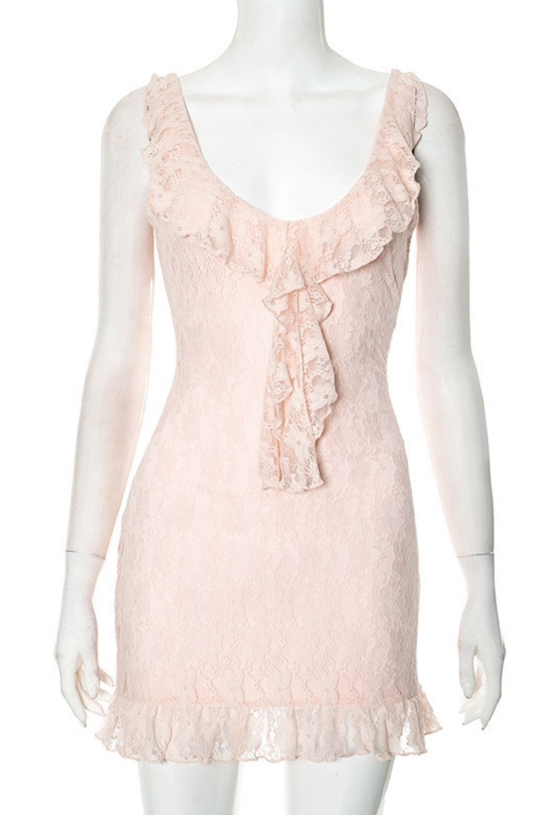 New Solid Color V-neck Sexy Lace Dress