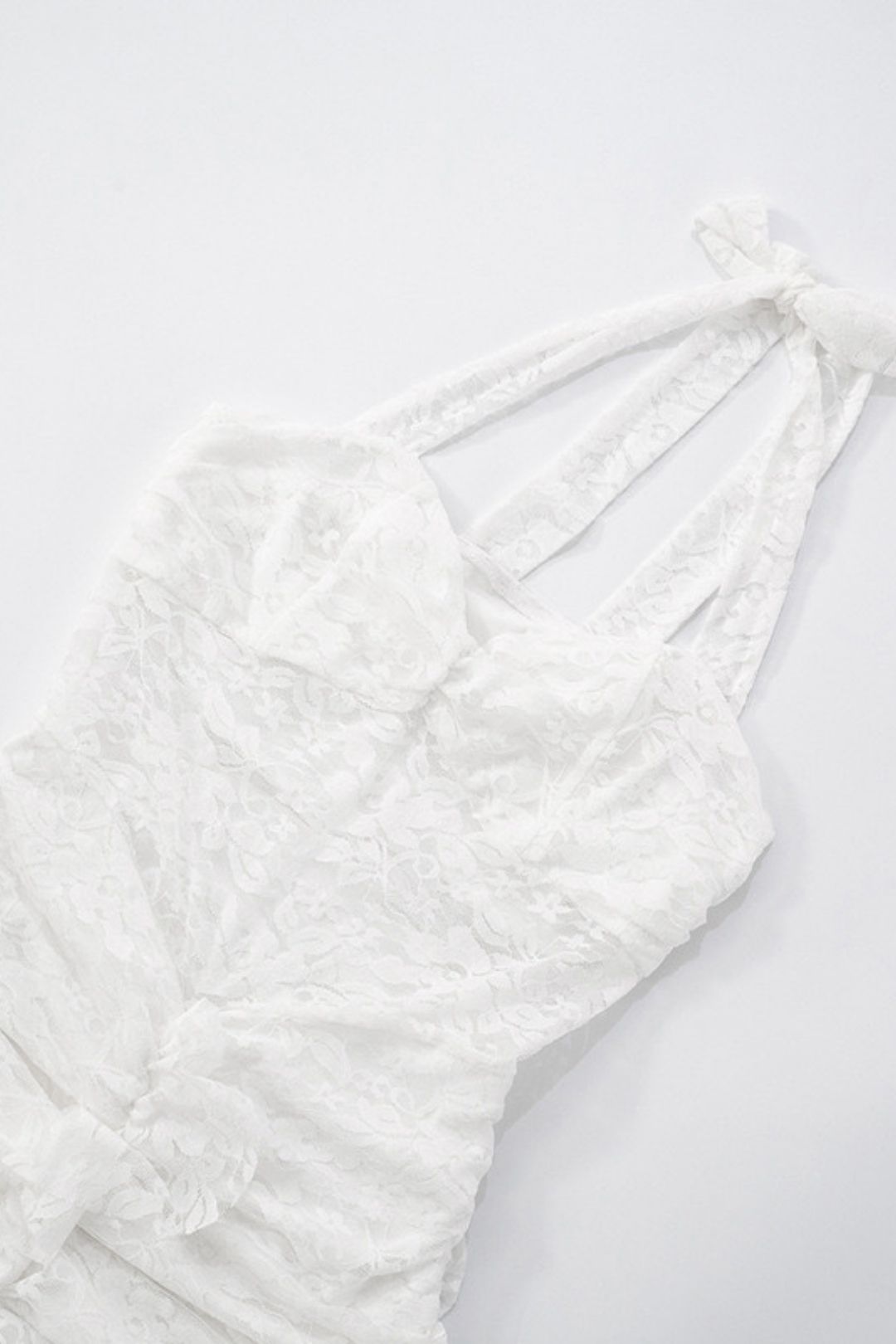 Solid Pure Color Lace Backless Slit Sexy Dress