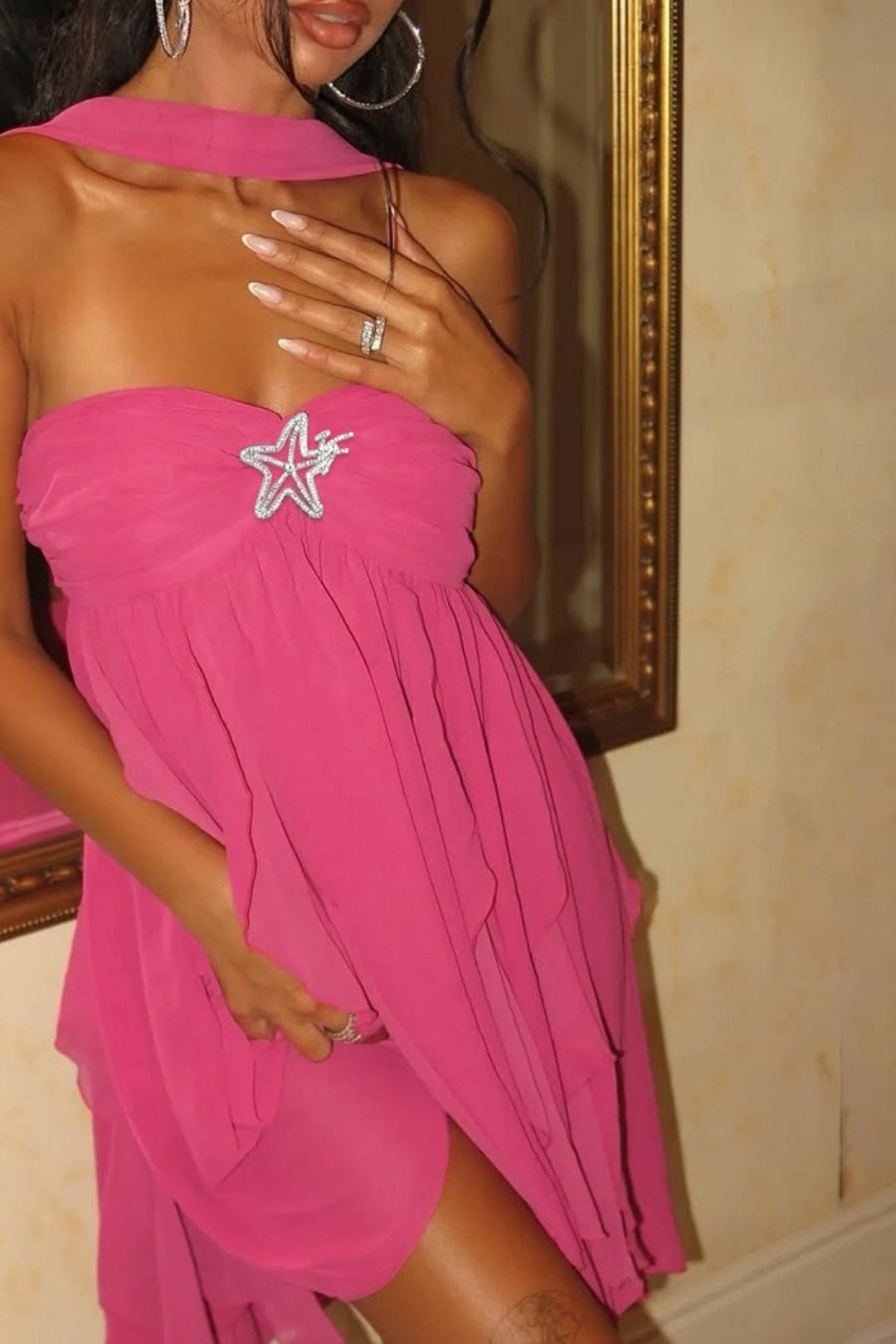 Sexy Halterneck Backless Asymmetrical Skirt Short Dress