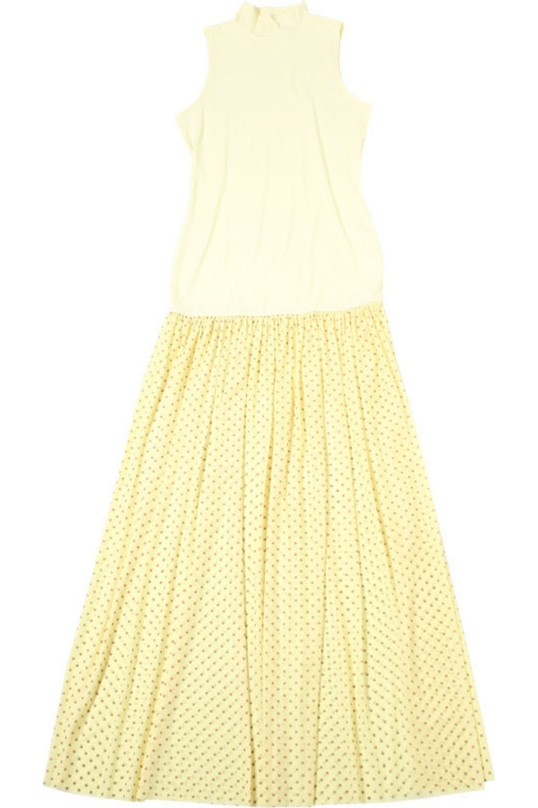 Summer New High-Neck Elegant Slim-Fit Patchwork Long Dress Fashion Polka Dot Dress