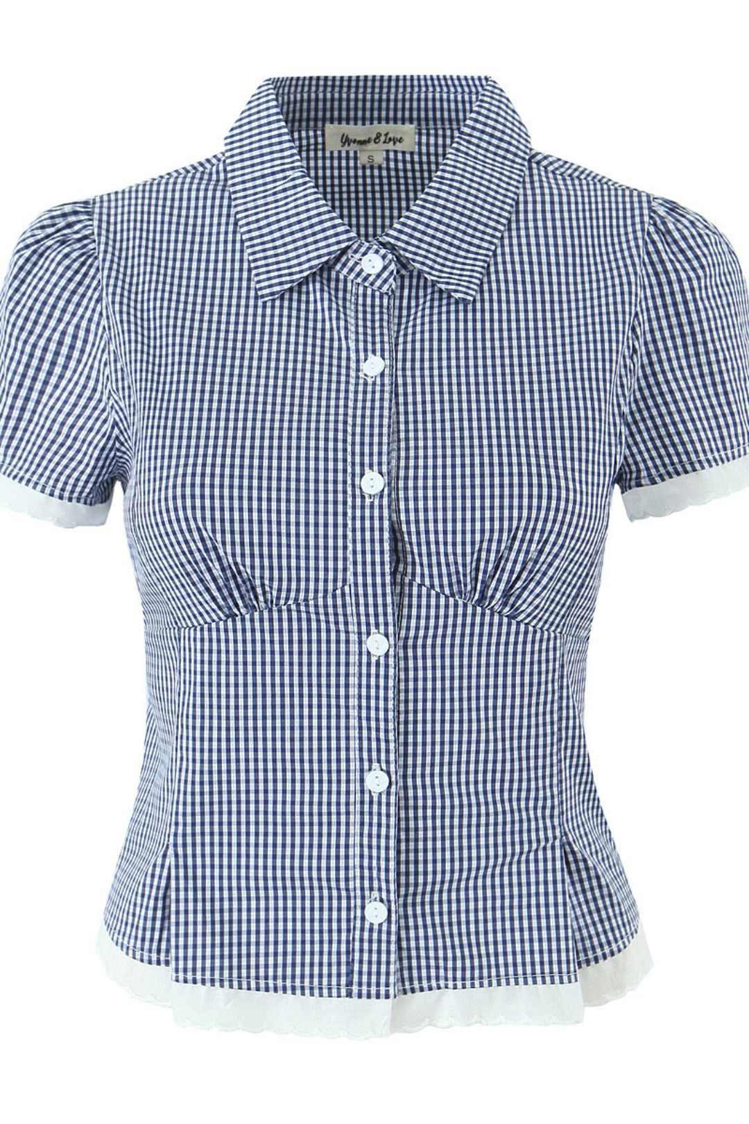 Plaid 2-piece Set Sexy Slim Short-sleeved Shirt + Chic Bow Mini Skirt