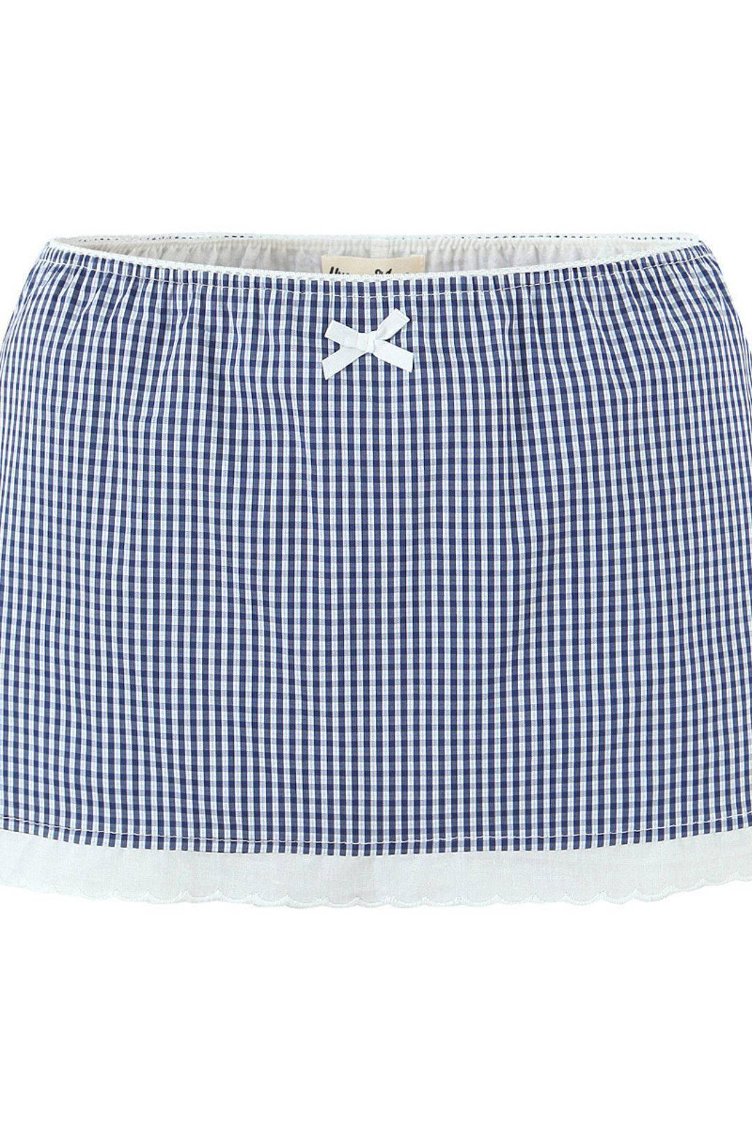 Plaid 2-piece Set Sexy Slim Short-sleeved Shirt + Chic Bow Mini Skirt