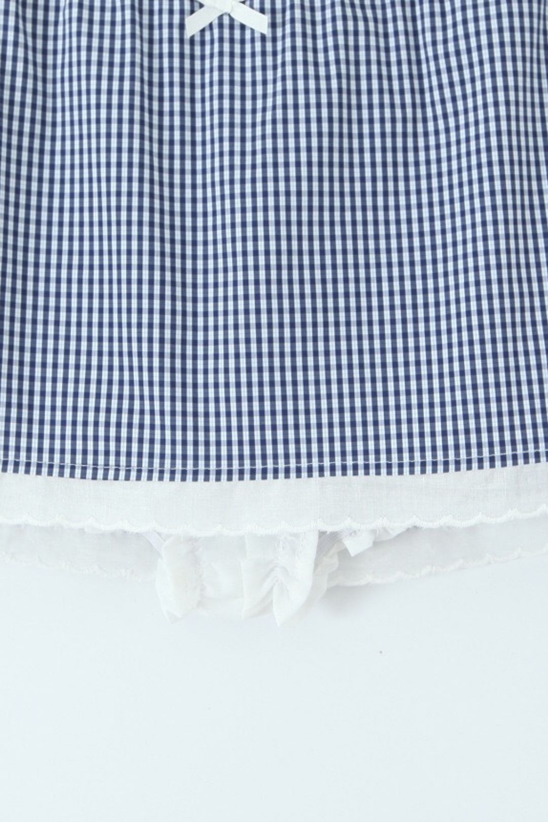 Plaid 2-piece Set Sexy Slim Short-sleeved Shirt + Chic Bow Mini Skirt