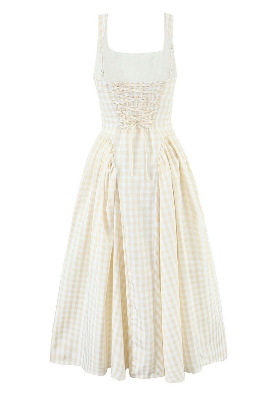 Plaid Yarn-dyed Mid-length Vest Dress