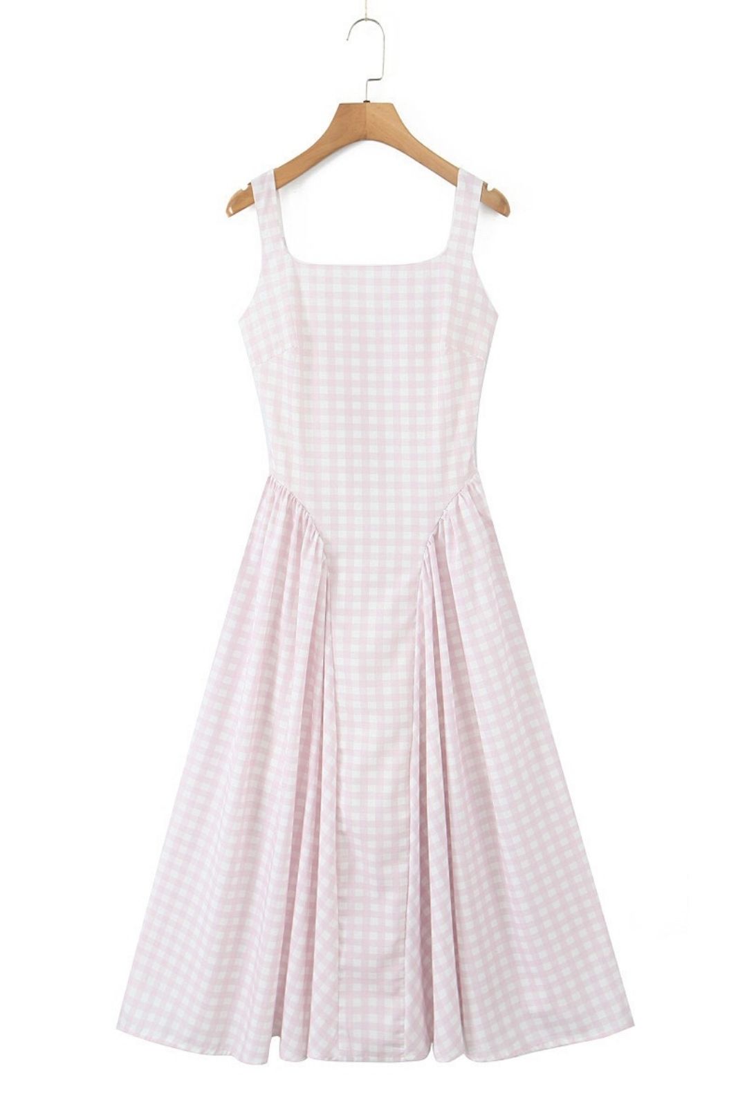 Plaid Yarn-dyed Mid-length Vest Dress