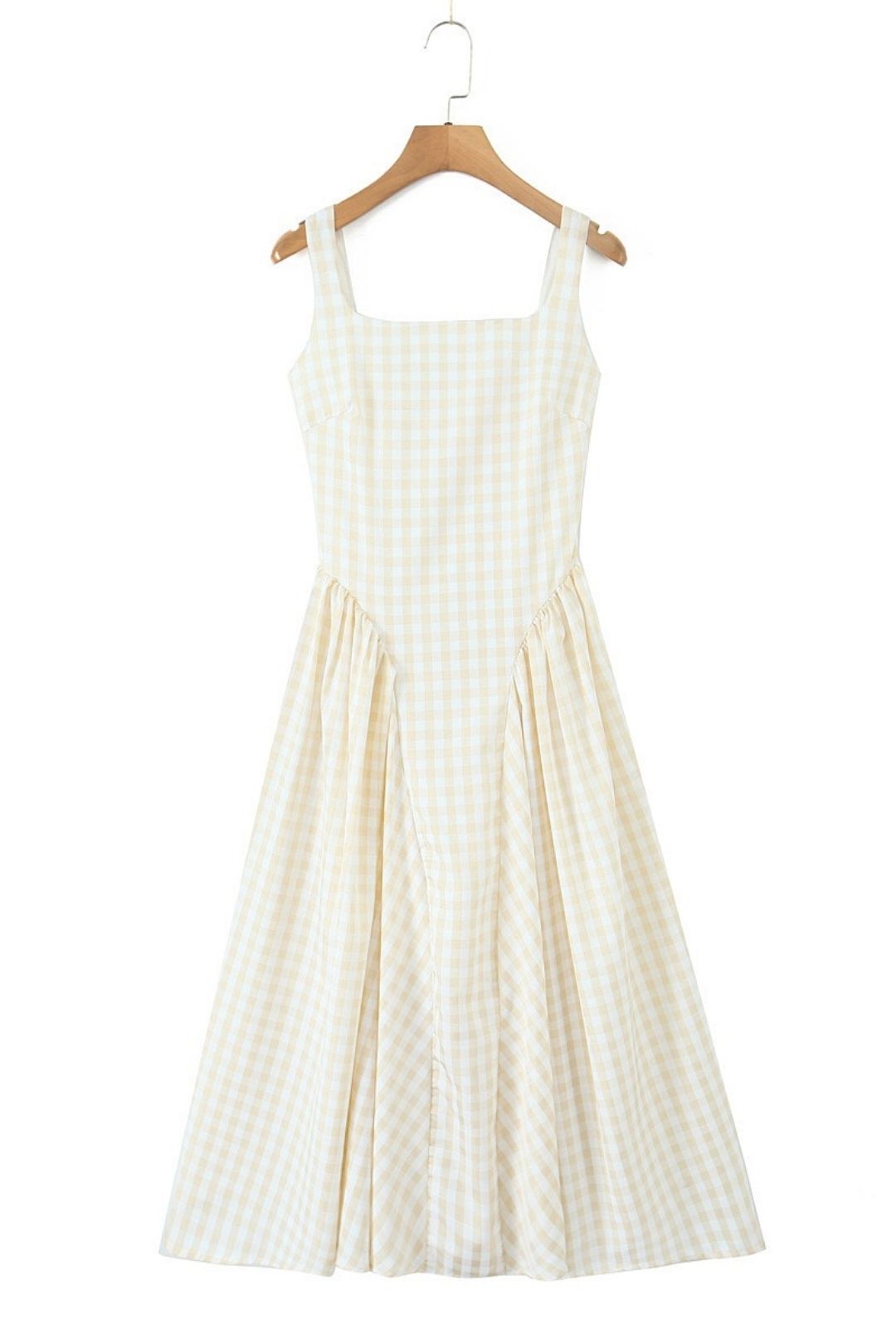 Plaid Yarn-dyed Mid-length Vest Dress