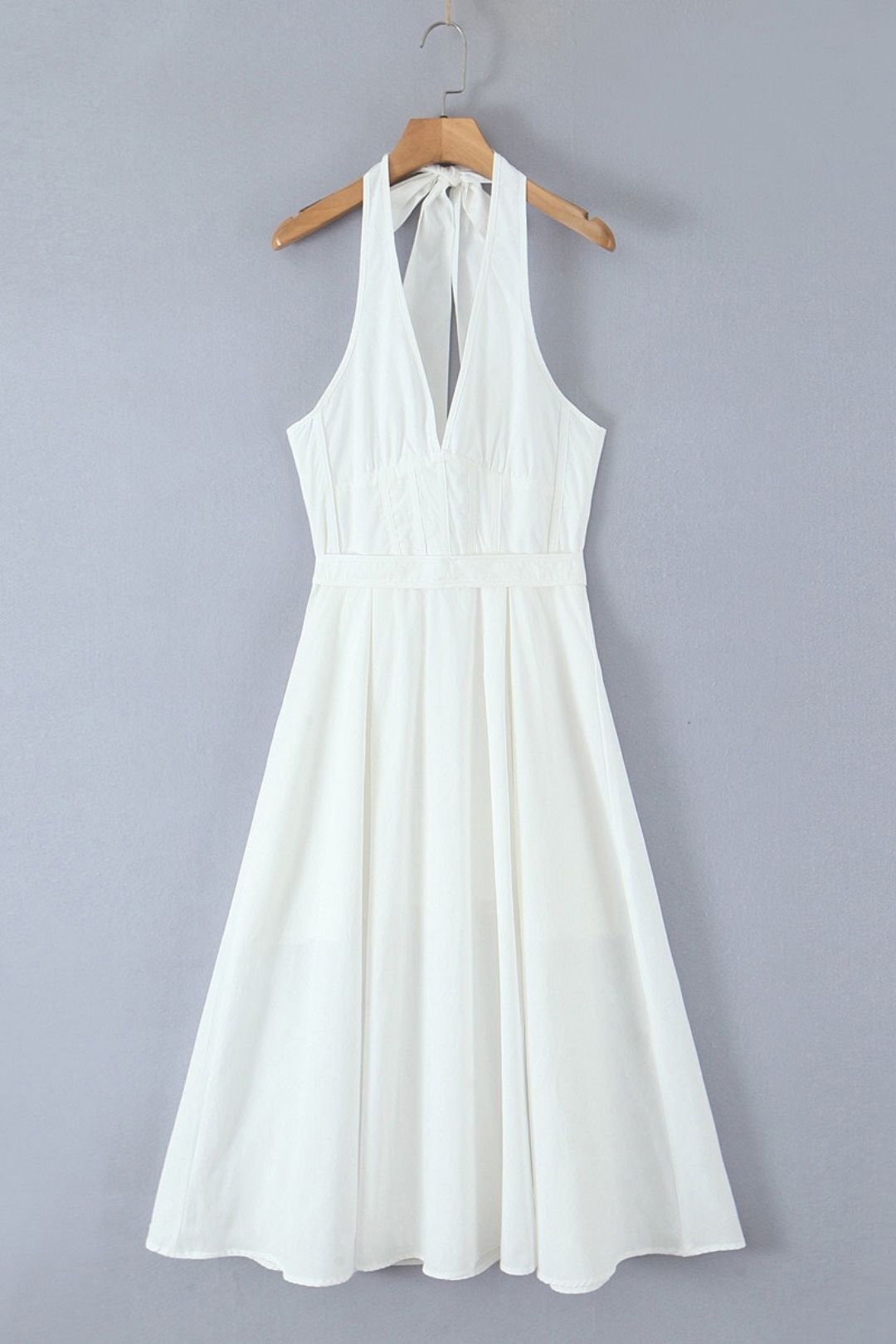 Sleeveless Long Dress French Halter Neck V-neck Temperament Evening Dress