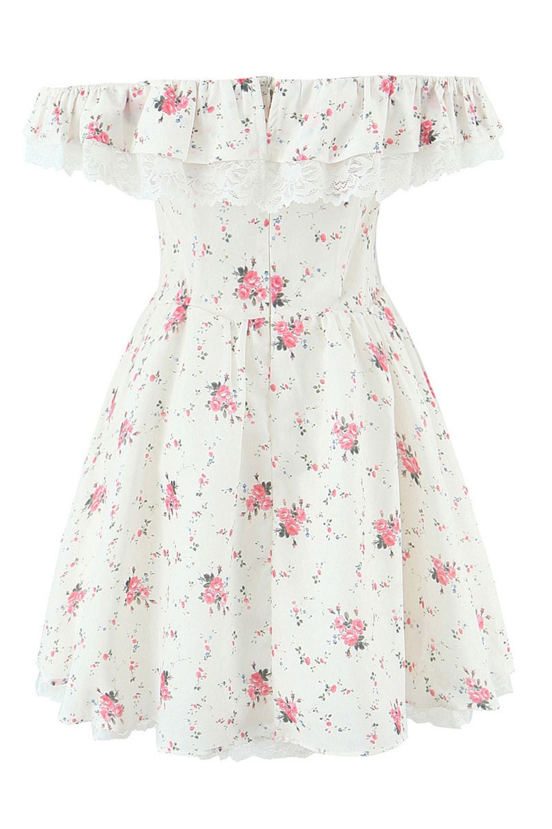 Lace Splicing Short Off-the-shoulder Dress