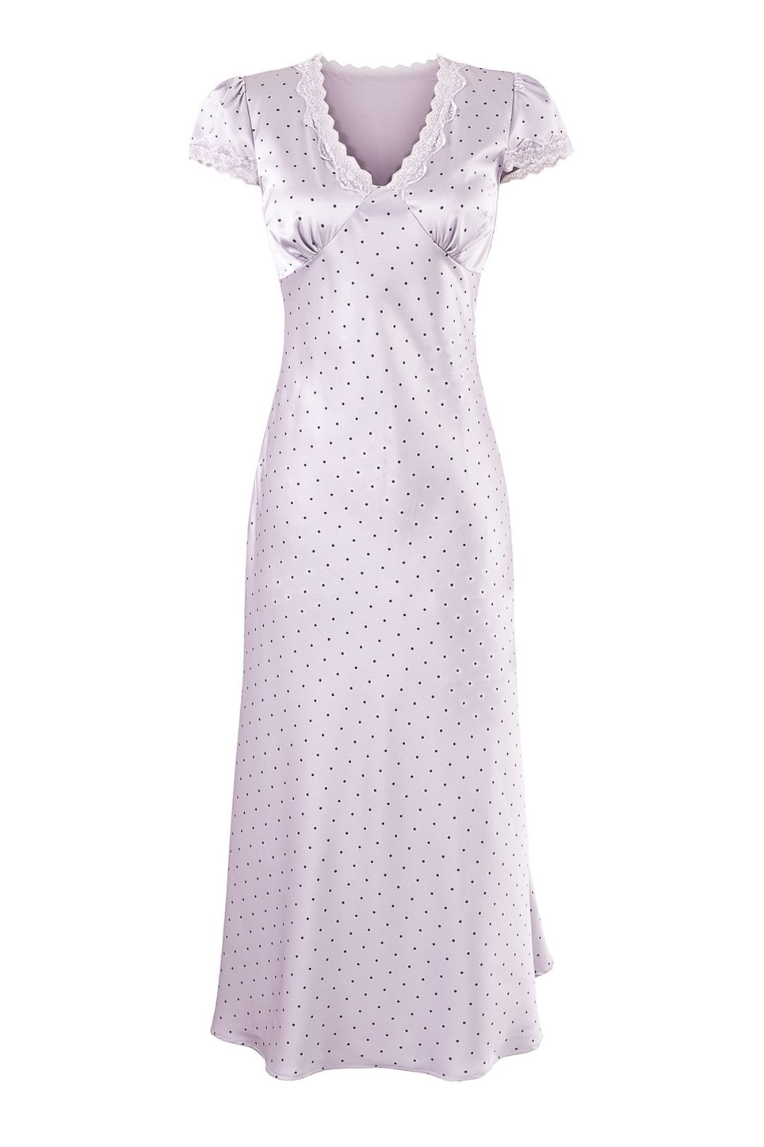 Polka Dot Print Chic Lace Splicing Long Dress