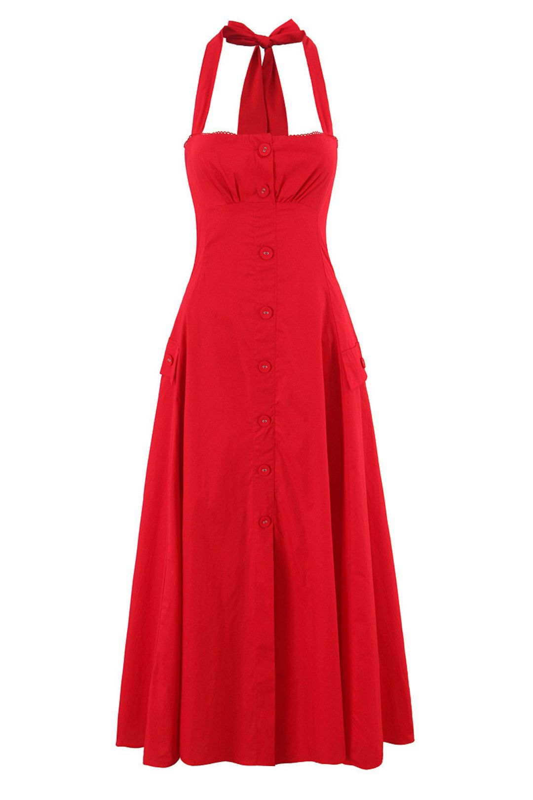 Elegant Sleeveless Suspender Midi Dress