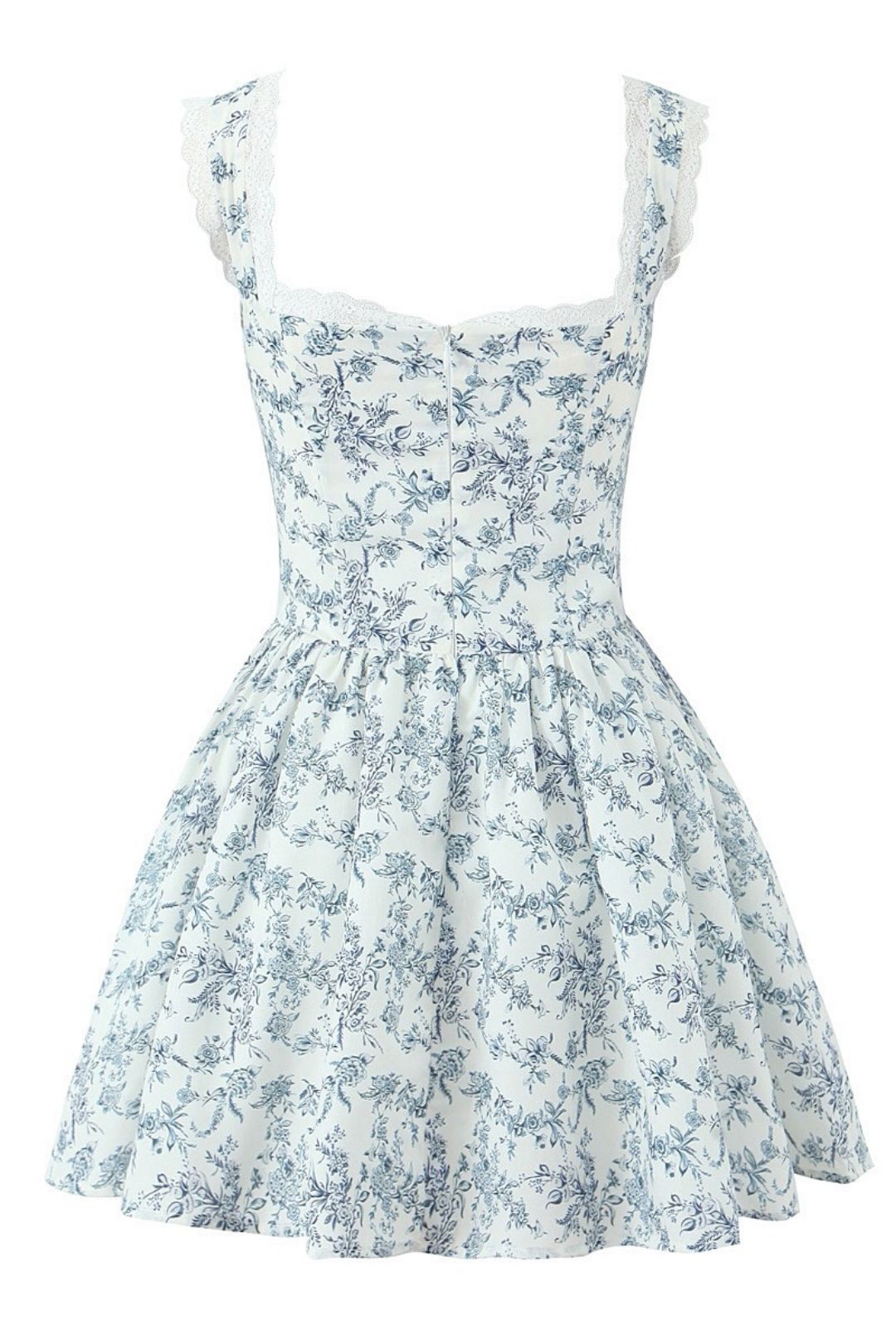 Sexy Deep V Retro Lace Splicing Mini Dress