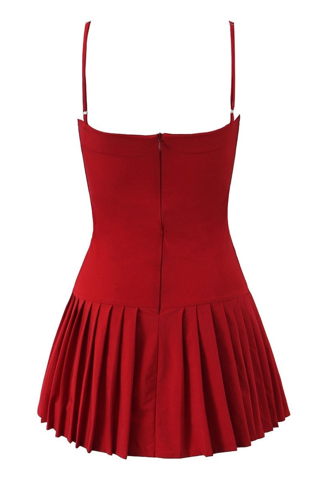 Backless Pleated Dress Sweet Waist Suspender Mini Dress
