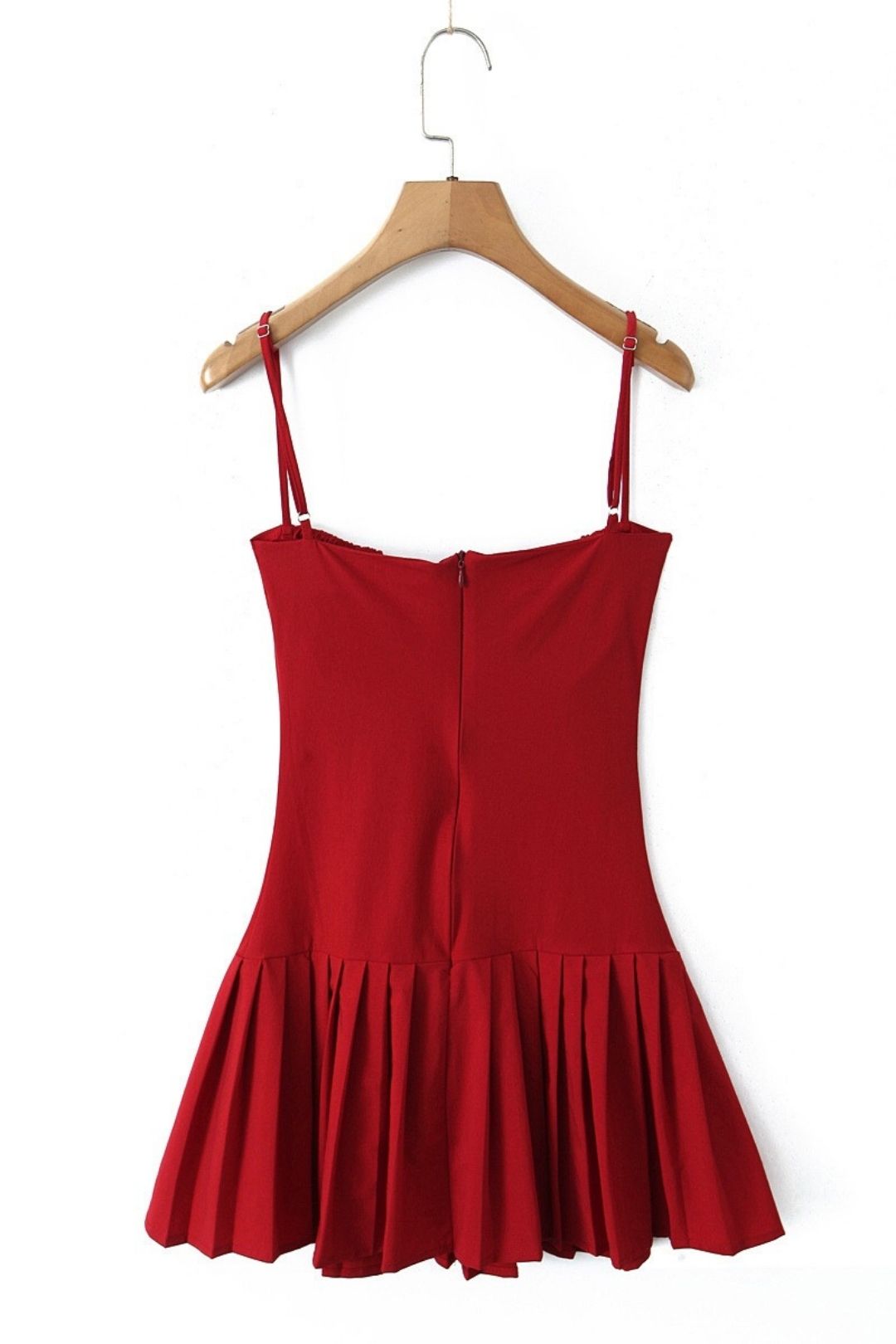 Backless Pleated Dress Sweet Waist Suspender Mini Dress