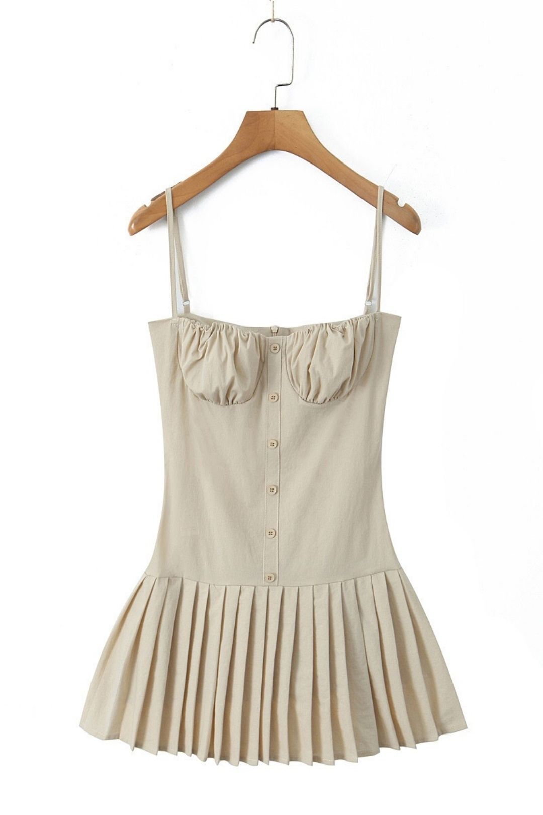 Backless Pleated Dress Sweet Waist Suspender Mini Dress