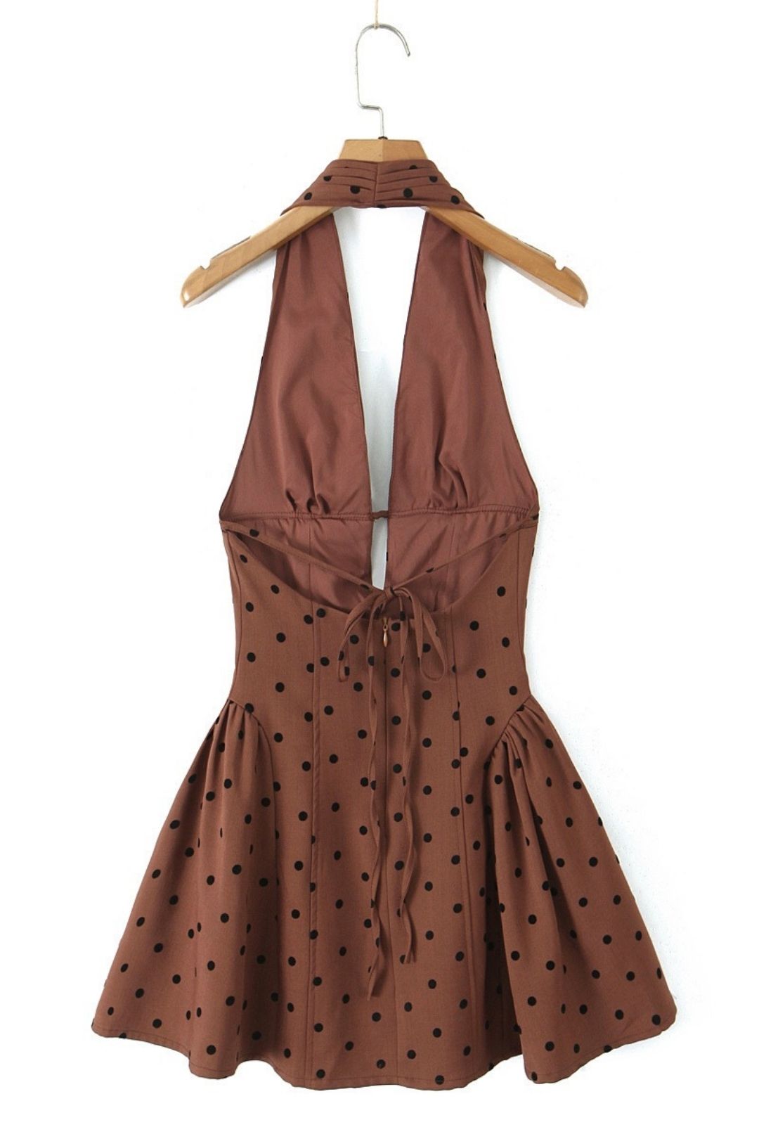 Halter Dress Retro Sexy Deep V Neck Slim Backless Mini Dress