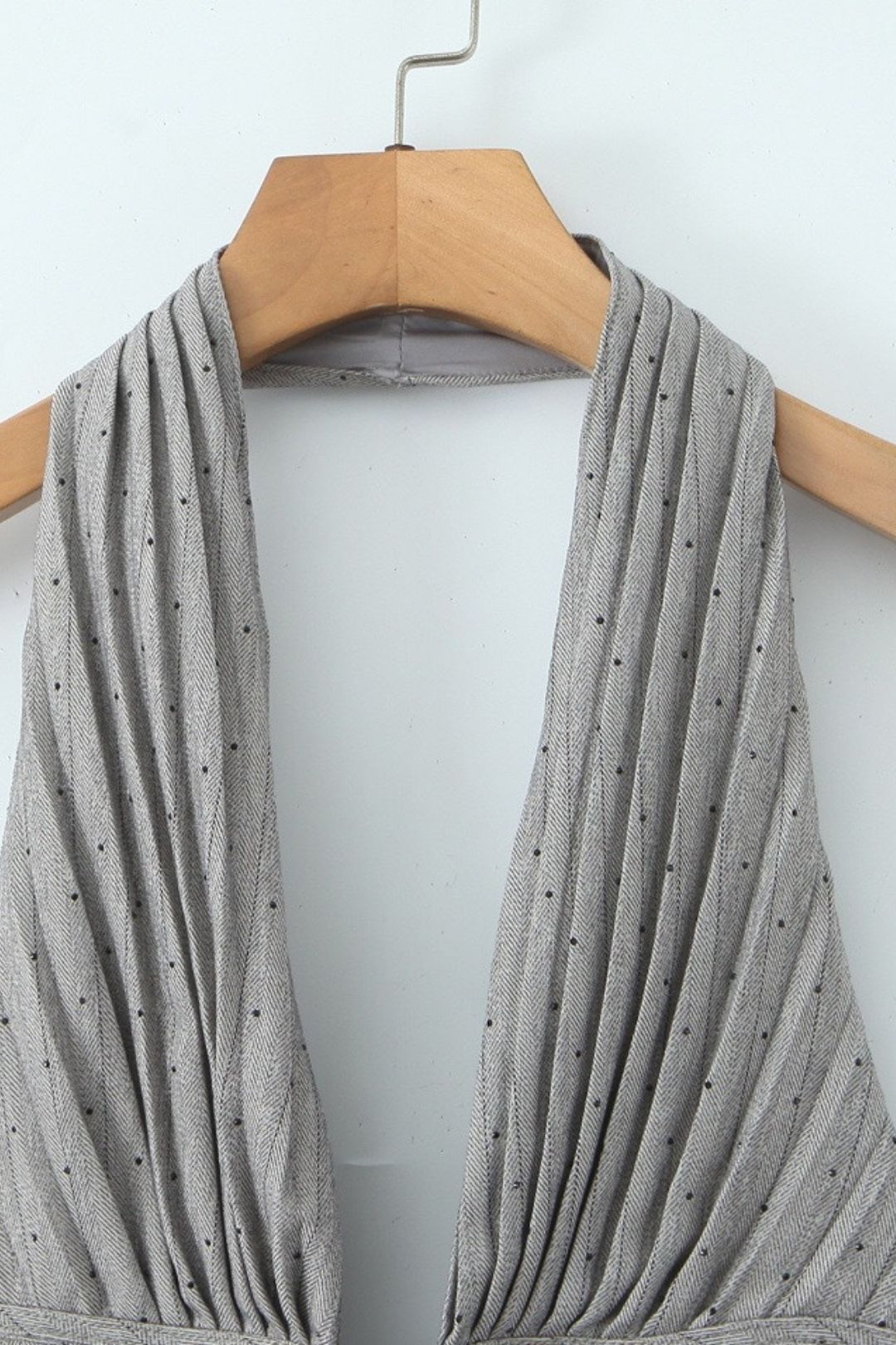 Halter Dress Retro Sexy Deep V Neck Slim Backless Mini Dress