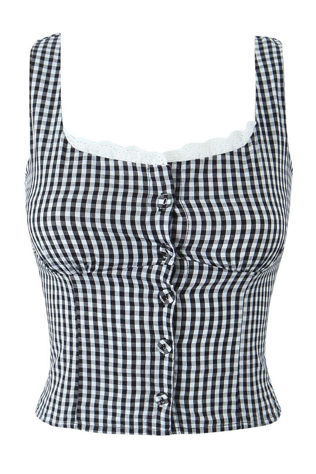 Lace Edge Sleeveless Top Flower Bud Shorts Set