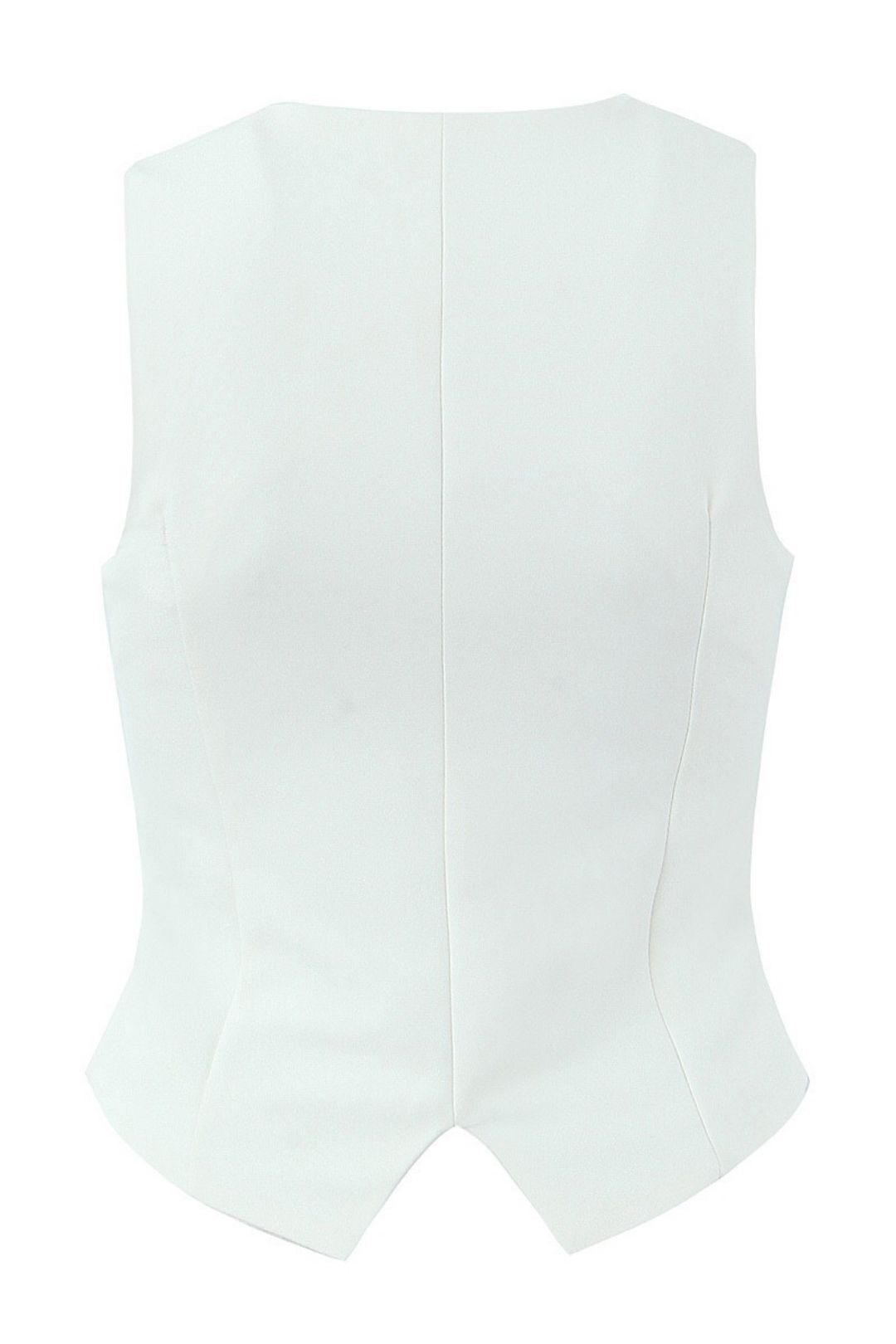 V-neck Sleeveless Button Suit Vest + Pleated Lace-up Skirt