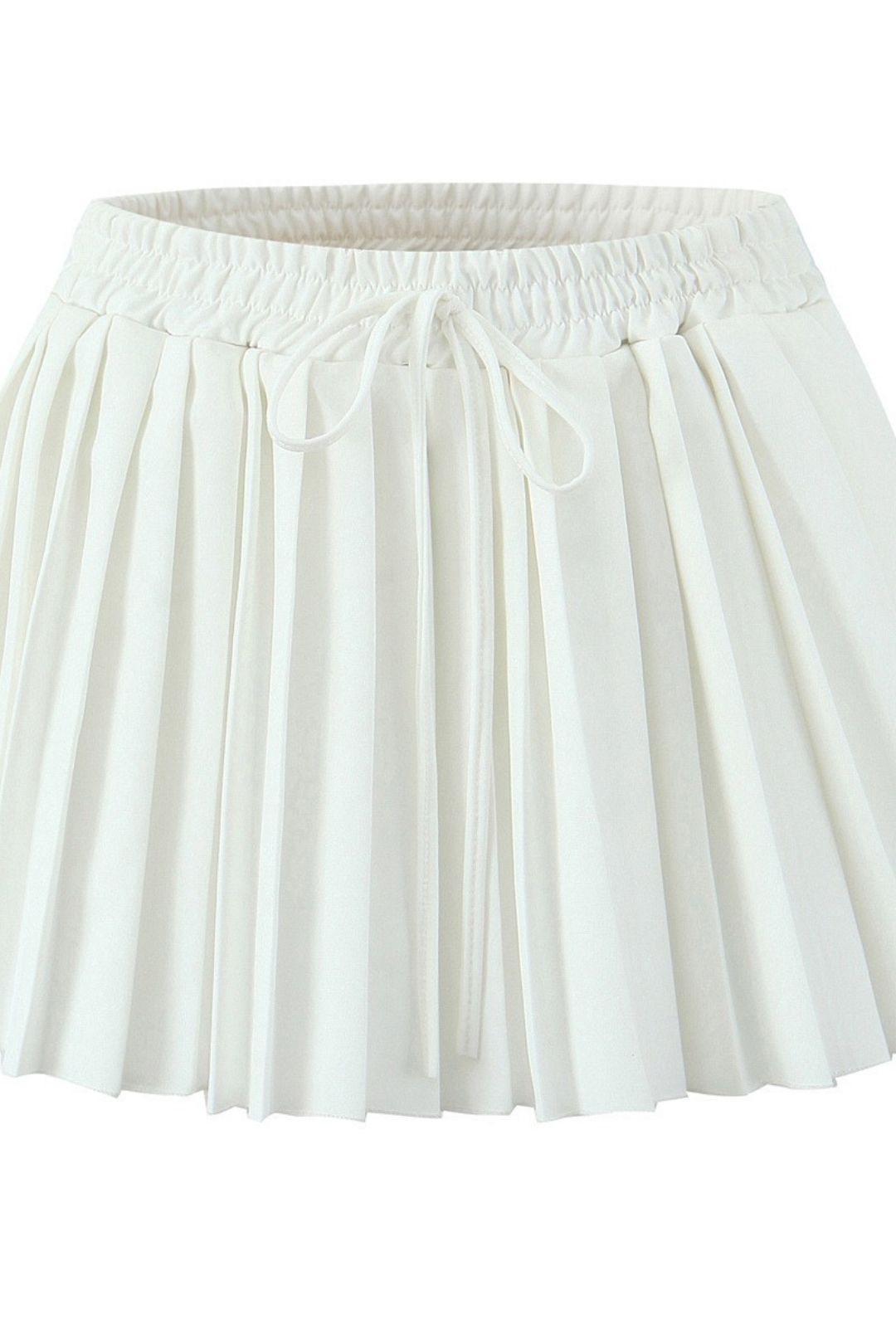 V-neck Sleeveless Button Suit Vest + Pleated Lace-up Skirt