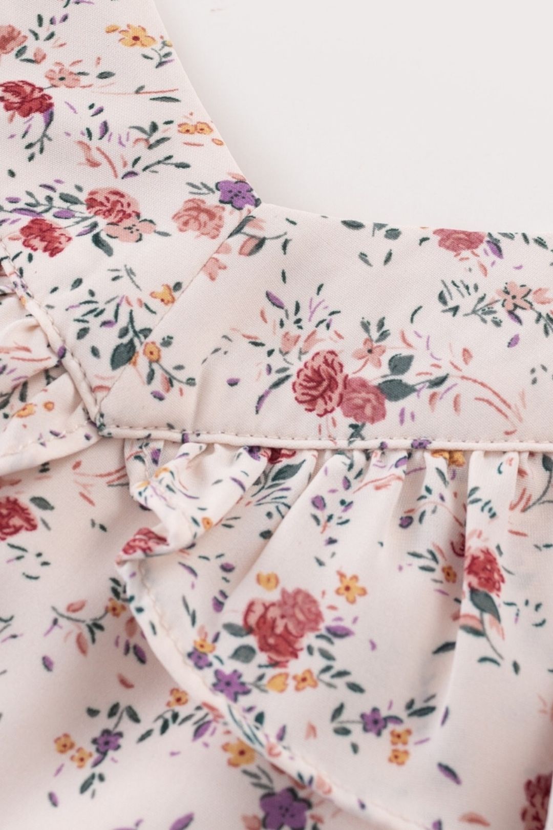 Sweet Print Chic Round Neck Ruffled Long Dress