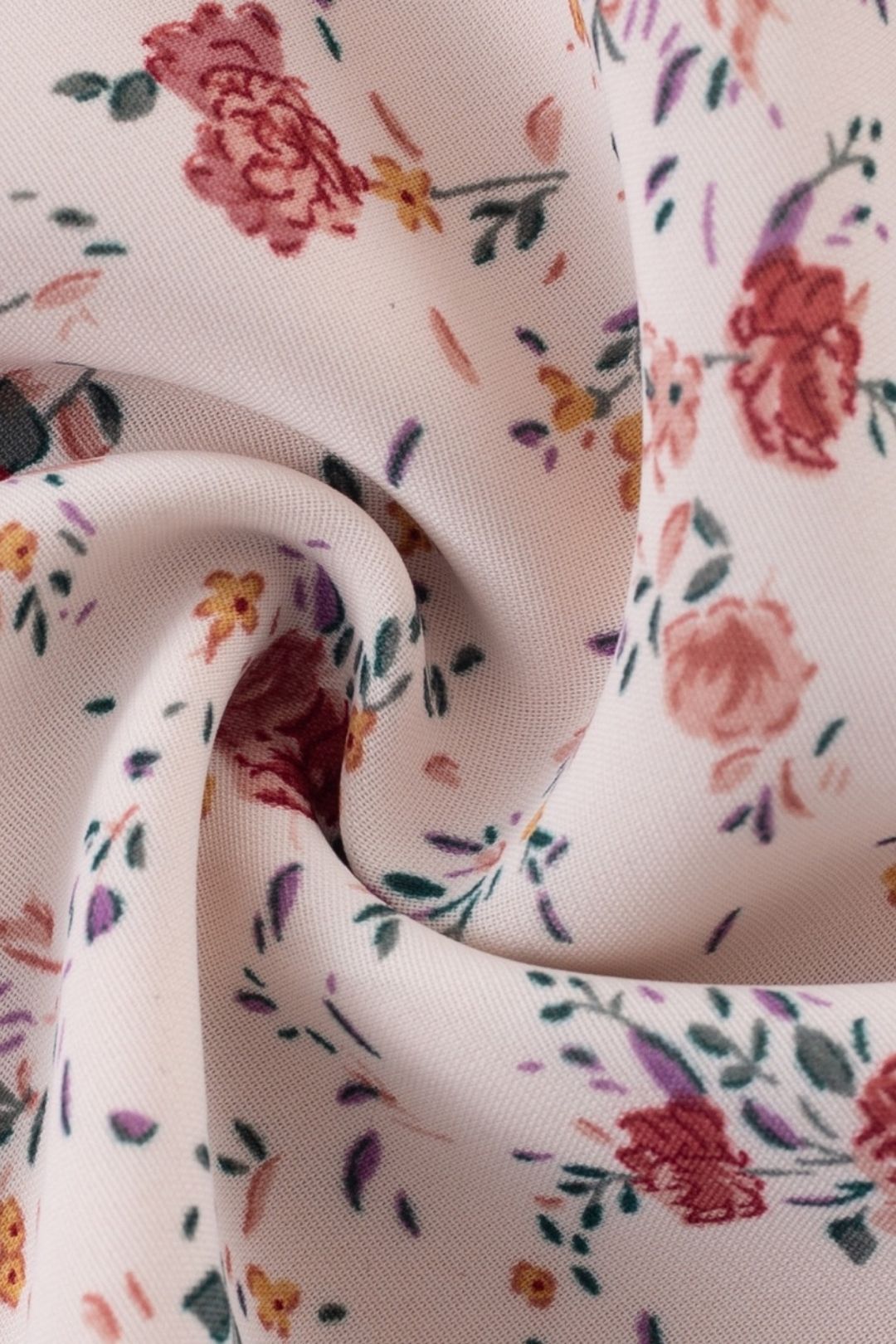 Sweet Print Chic Round Neck Ruffled Long Dress