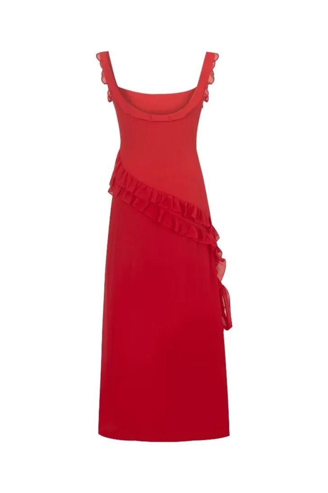 Sexy Slit Chiffon Dress French Square Neck Dress