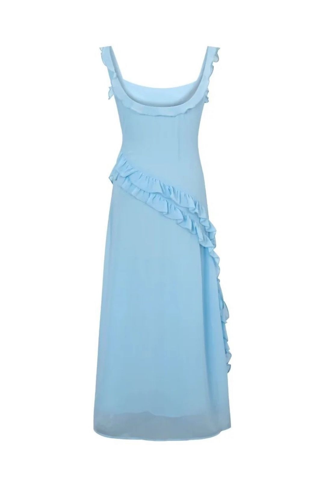 Sexy Slit Chiffon Dress French Square Neck Dress