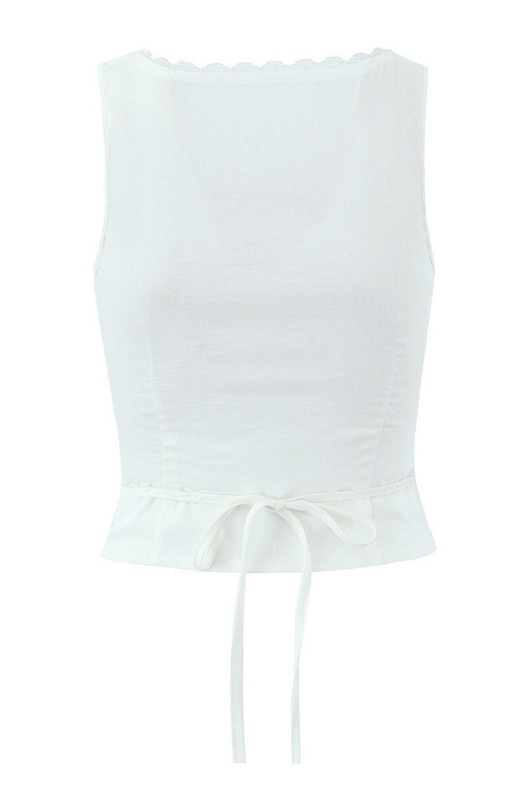 Two-piece French Lace Sleeveless Vest Top + High Waist A-line Dress