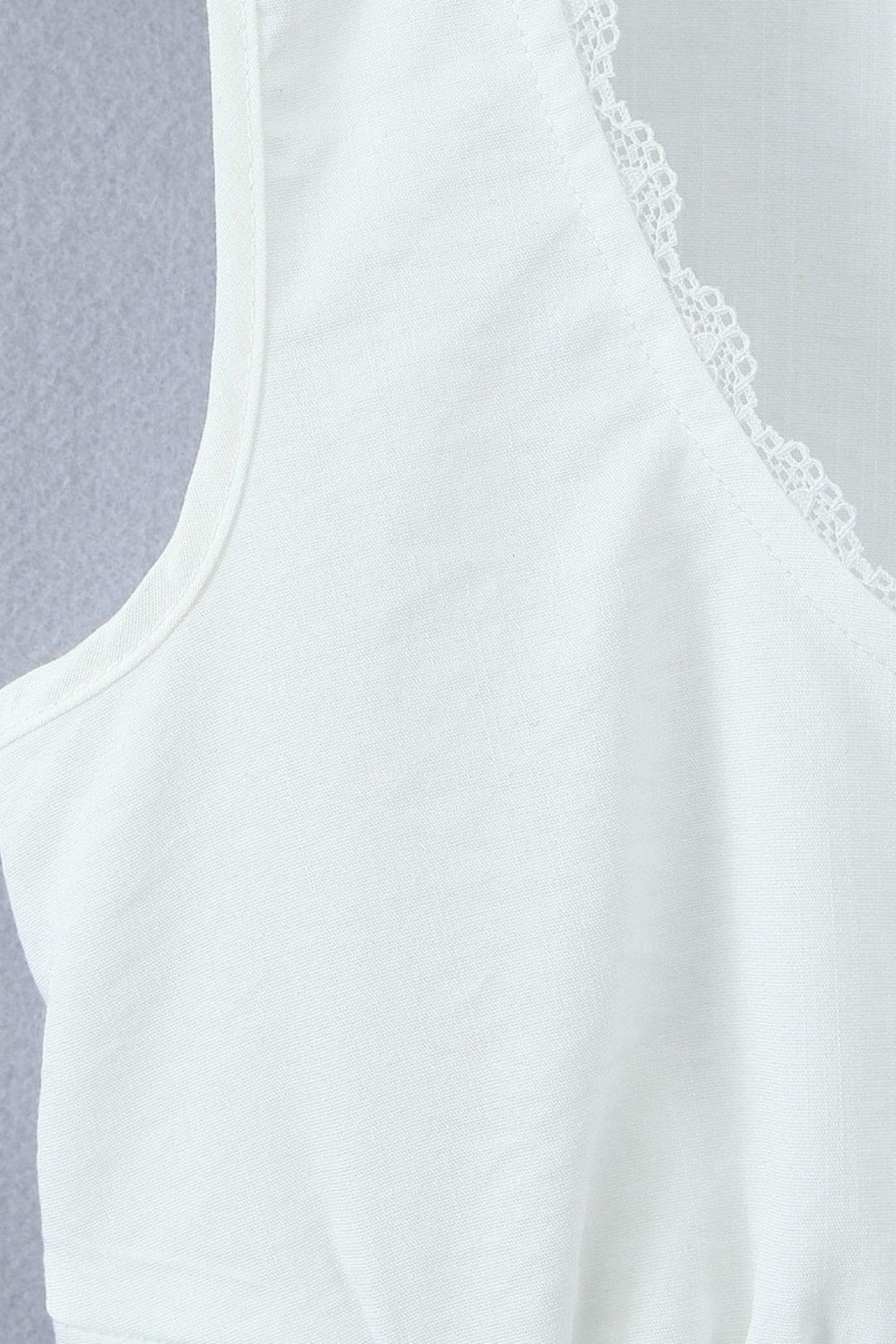 Two-piece French Lace Sleeveless Vest Top + High Waist A-line Dress