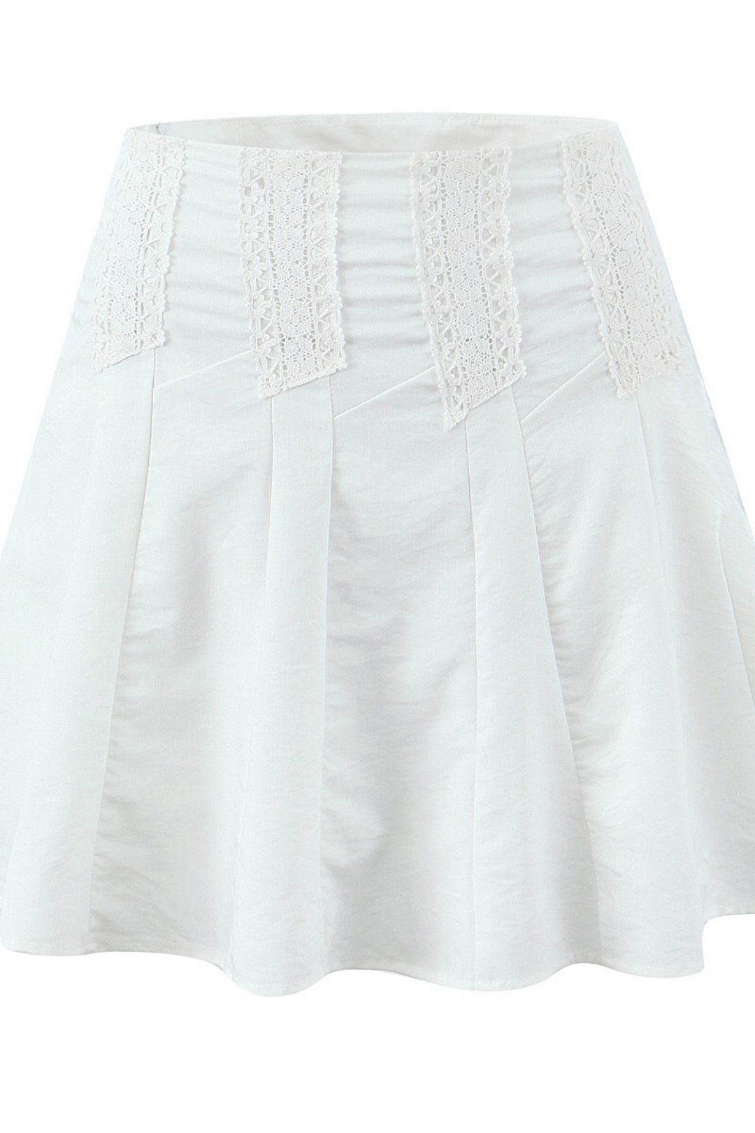 Two-piece French Lace Sleeveless Vest Top + High Waist A-line Dress